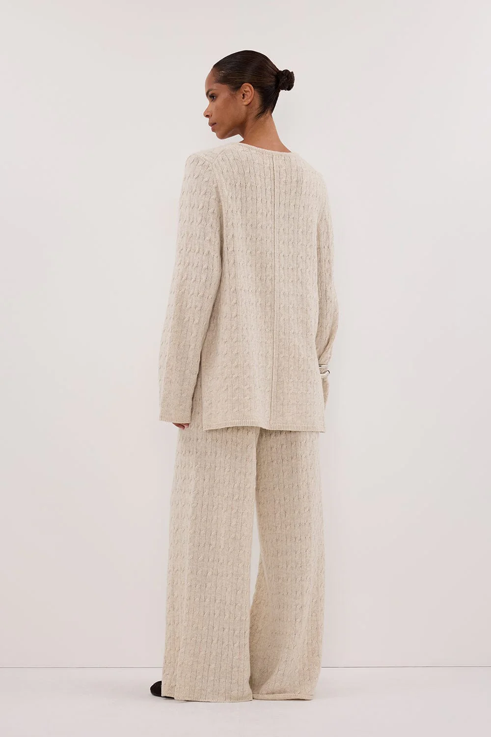 MAREN CHALK CABLE KNIT PANT - Image 4