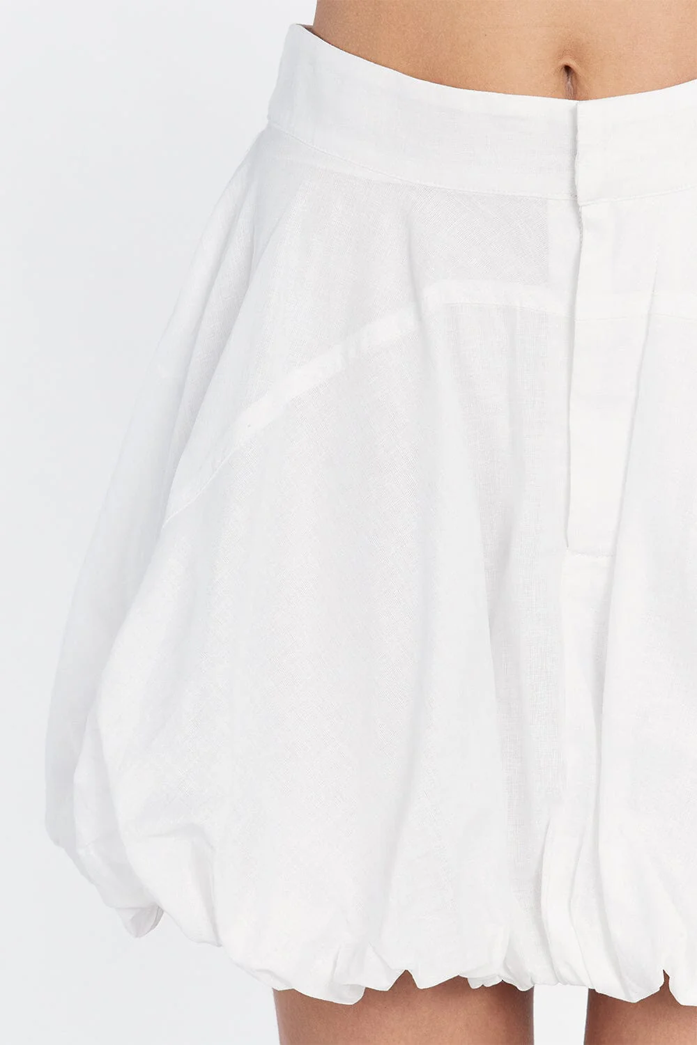 MARIA WHITE LINEN MINI SKIRT - Image 5
