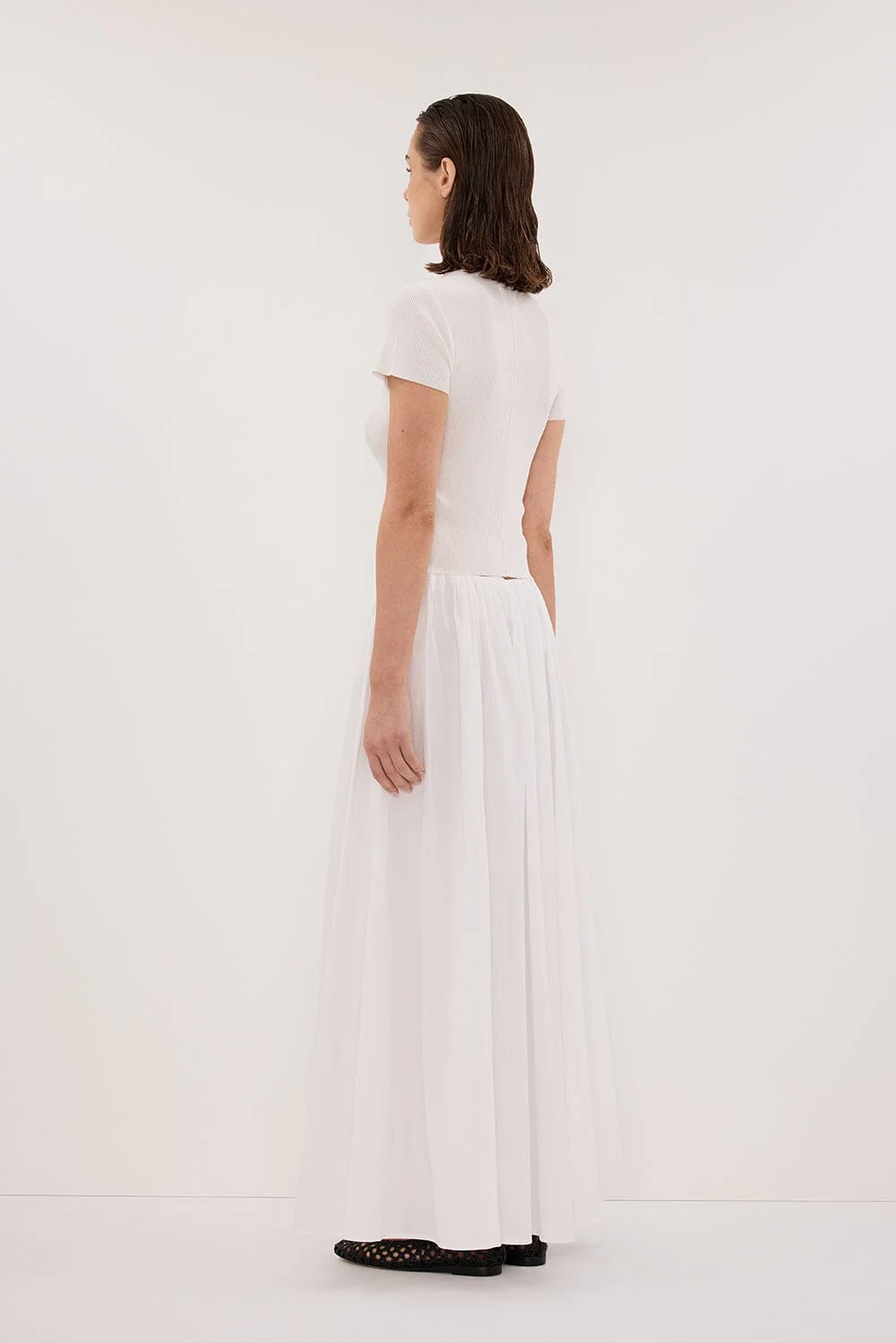 MARINA OFF WHITE MIDI SKIRT - Image 5