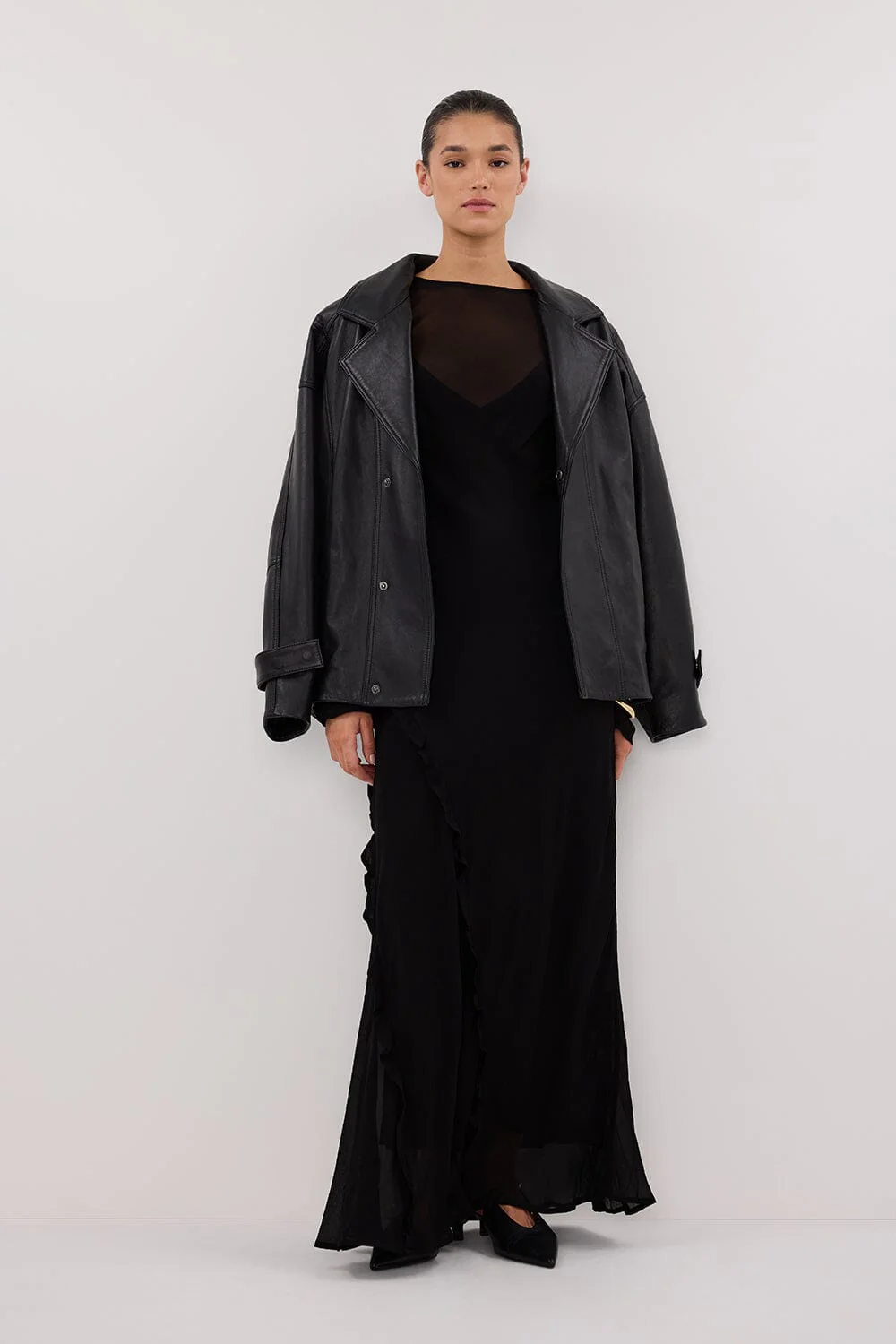 MARISSA BLACK LONG SLEEVE MAXI DRESS - Image 6