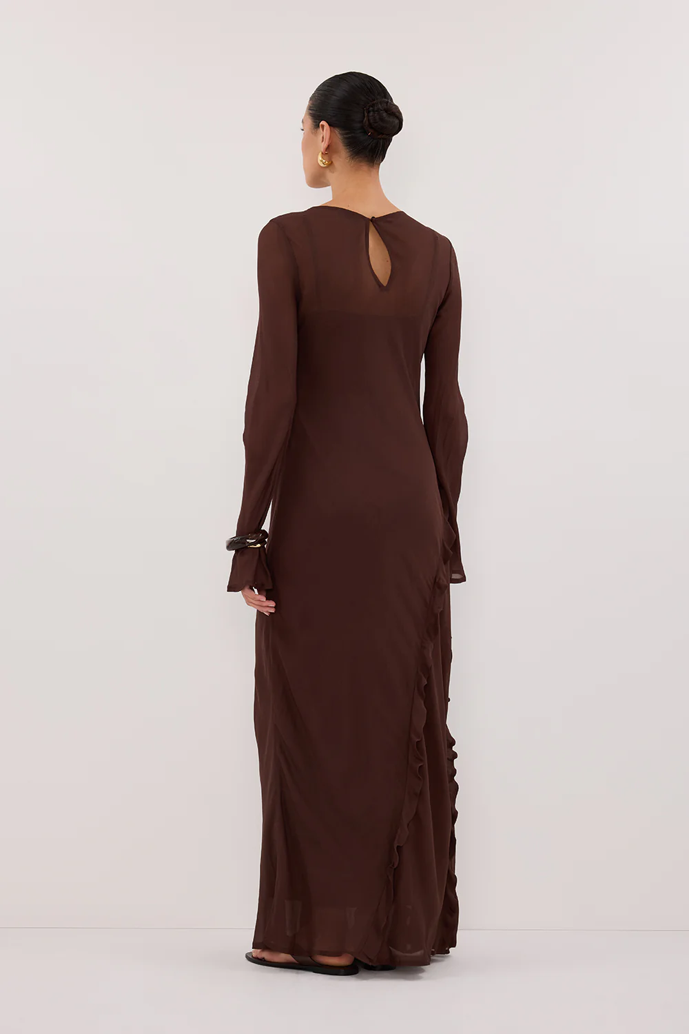 MARISSA CHOC LONG SLEEVE MAXI DRESS - Image 4