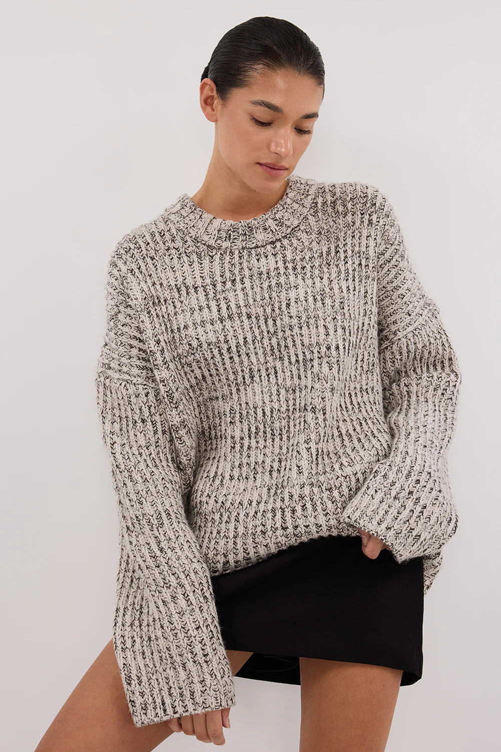 MARLEY IVORY CHOC SPECKLE JUMPER - Image 2
