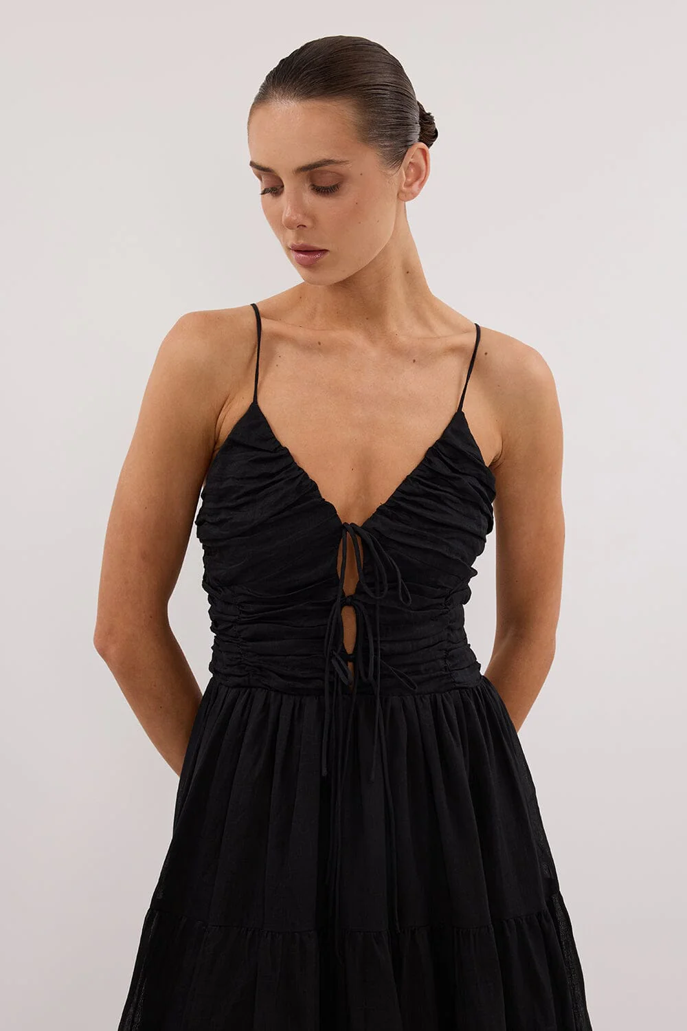 MARNIE BLACK RAMIE MIDI DRESS - Image 2