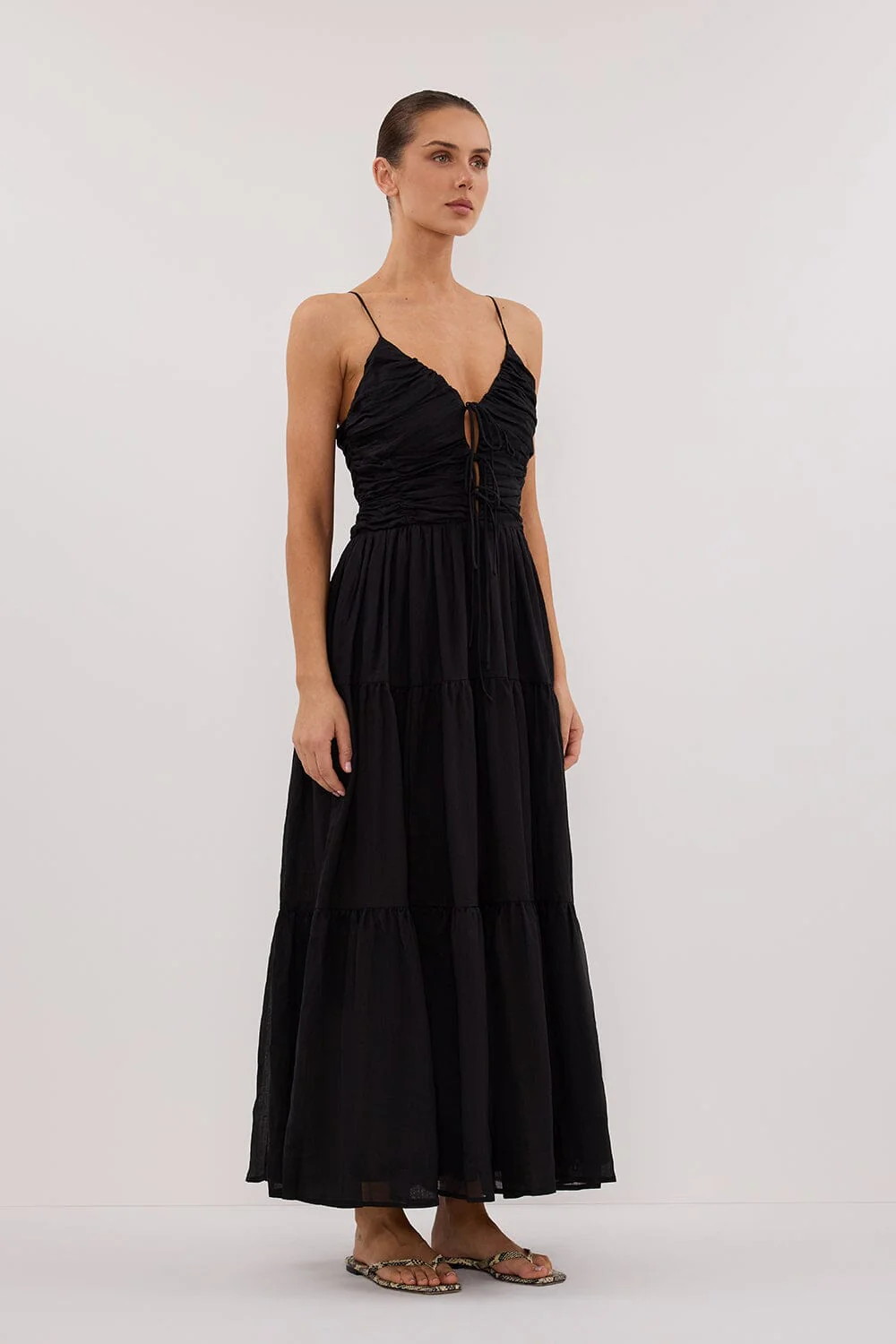 MARNIE BLACK RAMIE MIDI DRESS - Image 3