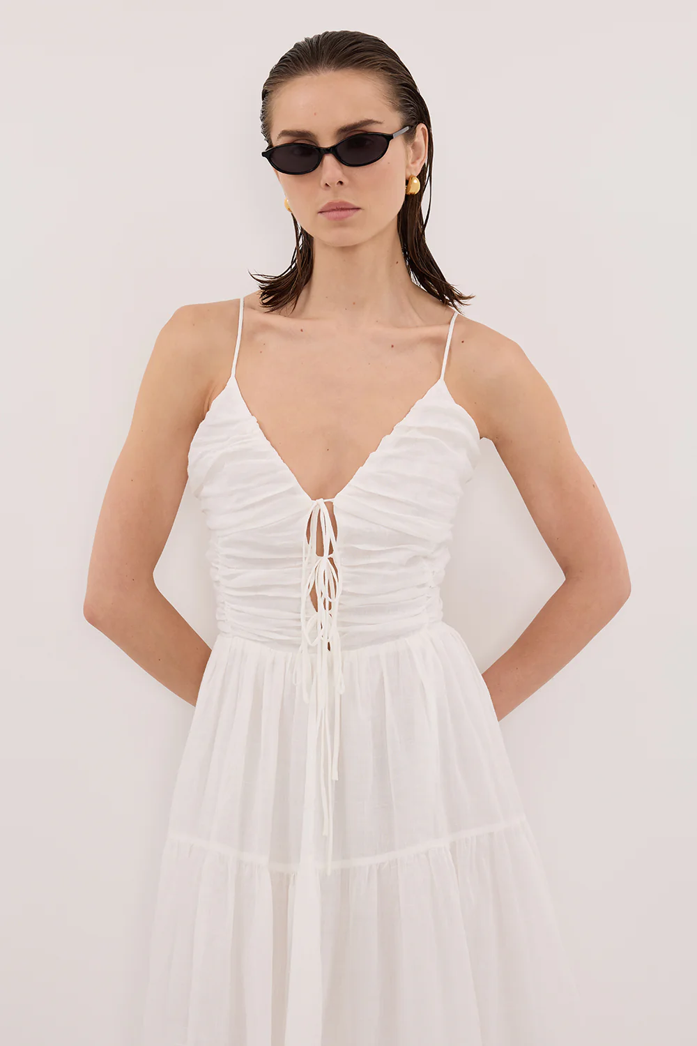 MARNIE WHITE RAMIE MIDI DRESS - Image 2