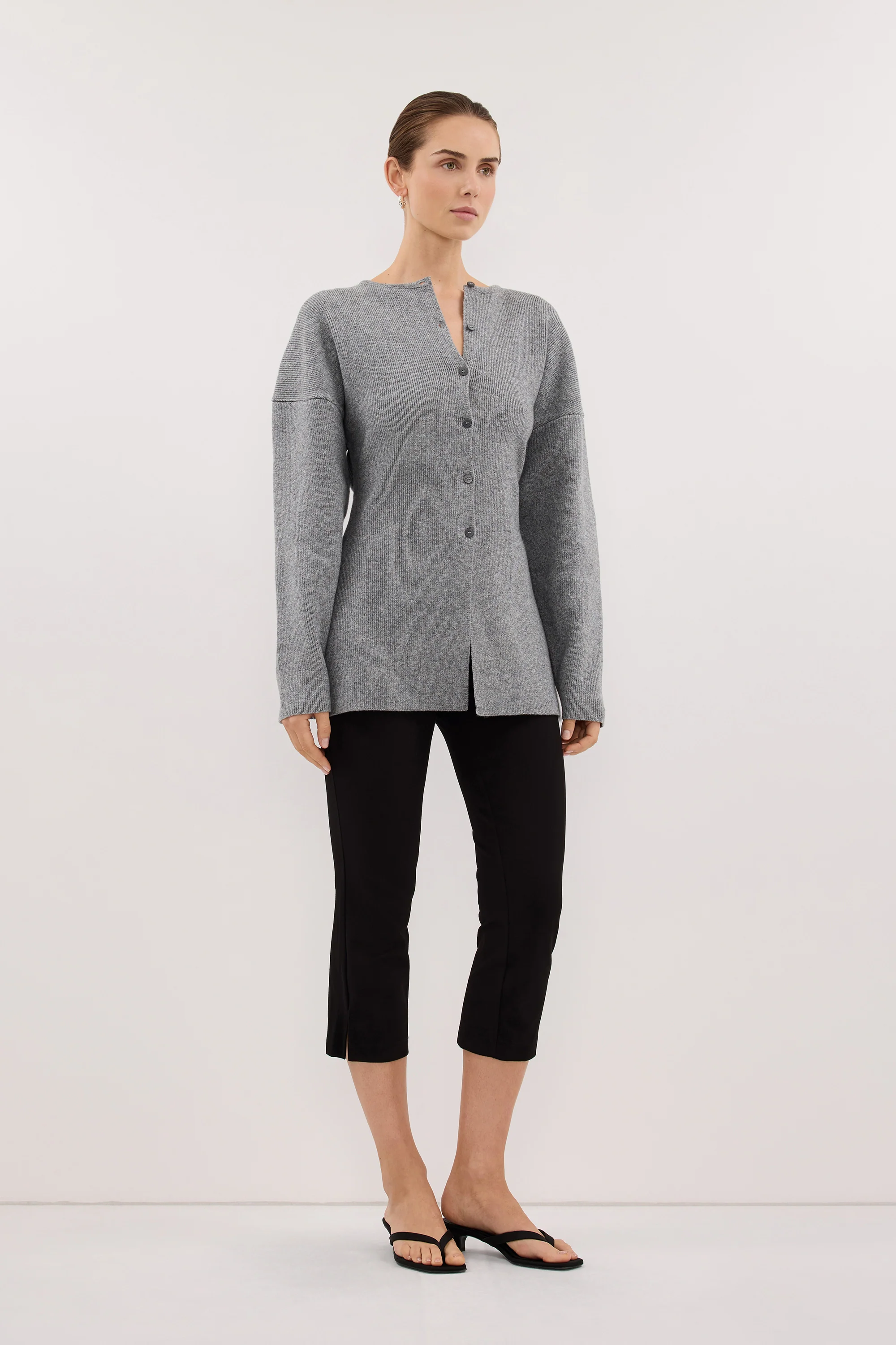 MARTHA GREY MARLE CINCHED CARDIGAN - Image 4