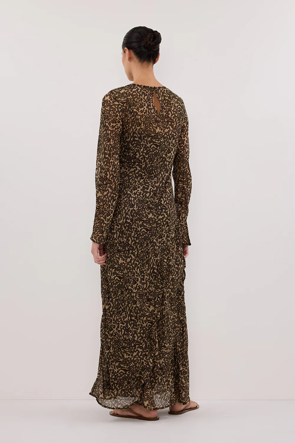 MARVILLA CHOC LONG SLEEVE MAXI DRESS - Image 4