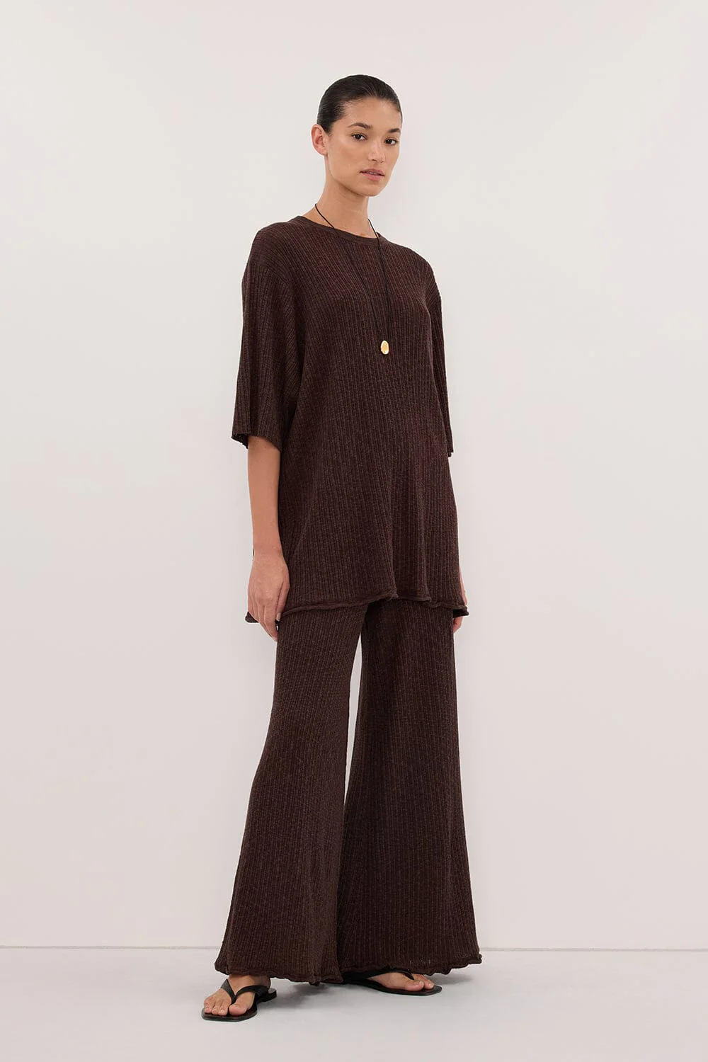 MAX CHOC LONGLINE KNIT TEE - Image 3