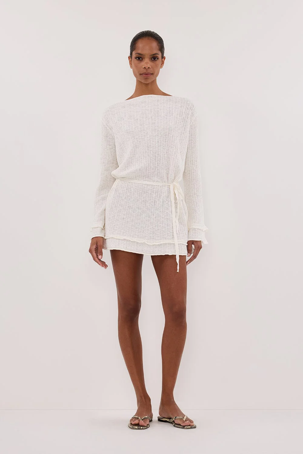 MAX IVORY KNIT MINI DRESS - Image 5