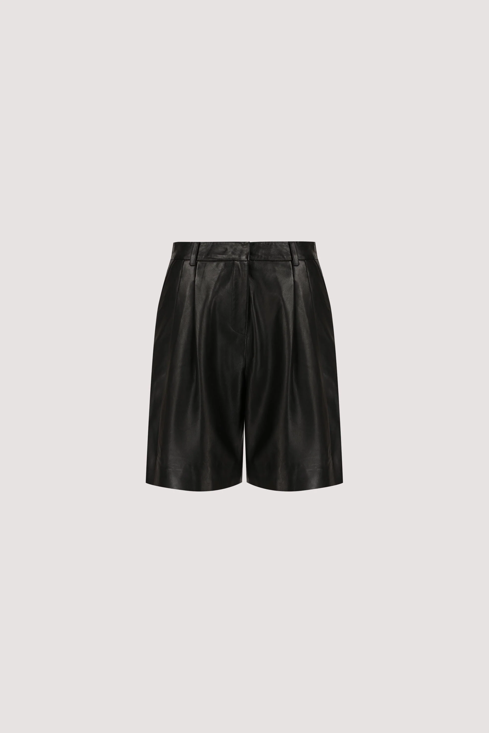MAYFAIR BLACK LEATHER BERMUDA SHORT - Image 8