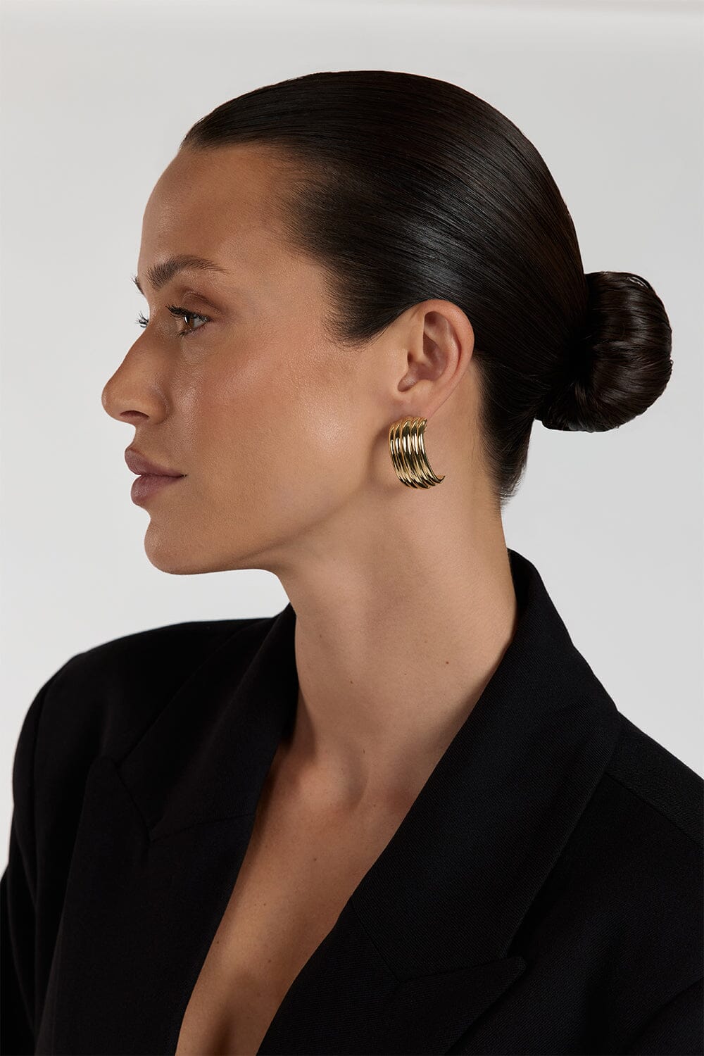 MÉGA WATERFALL LARGE GOLD EARRING - Image 4