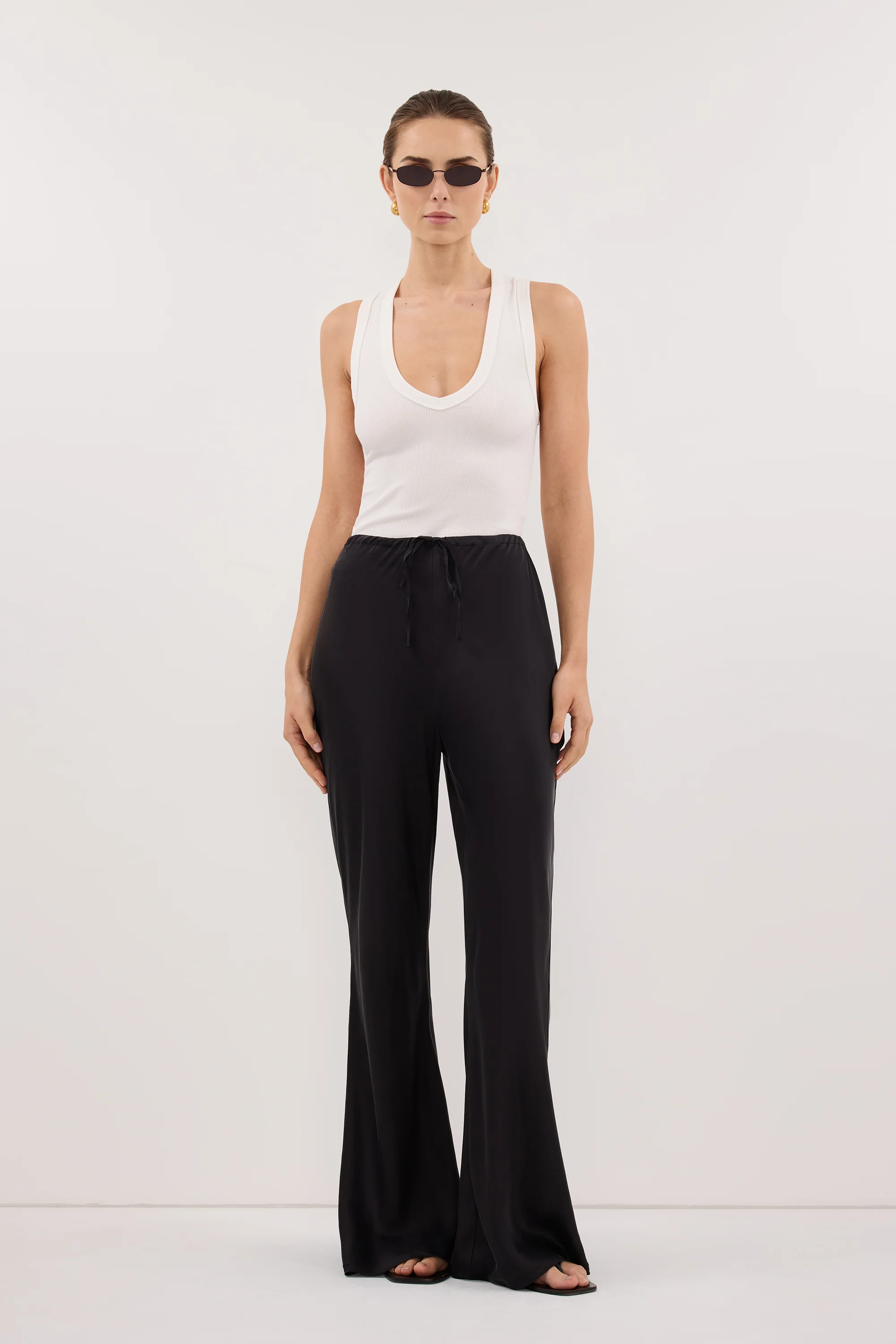 MELANI BLACK SILK BIAS PANT - Image 6