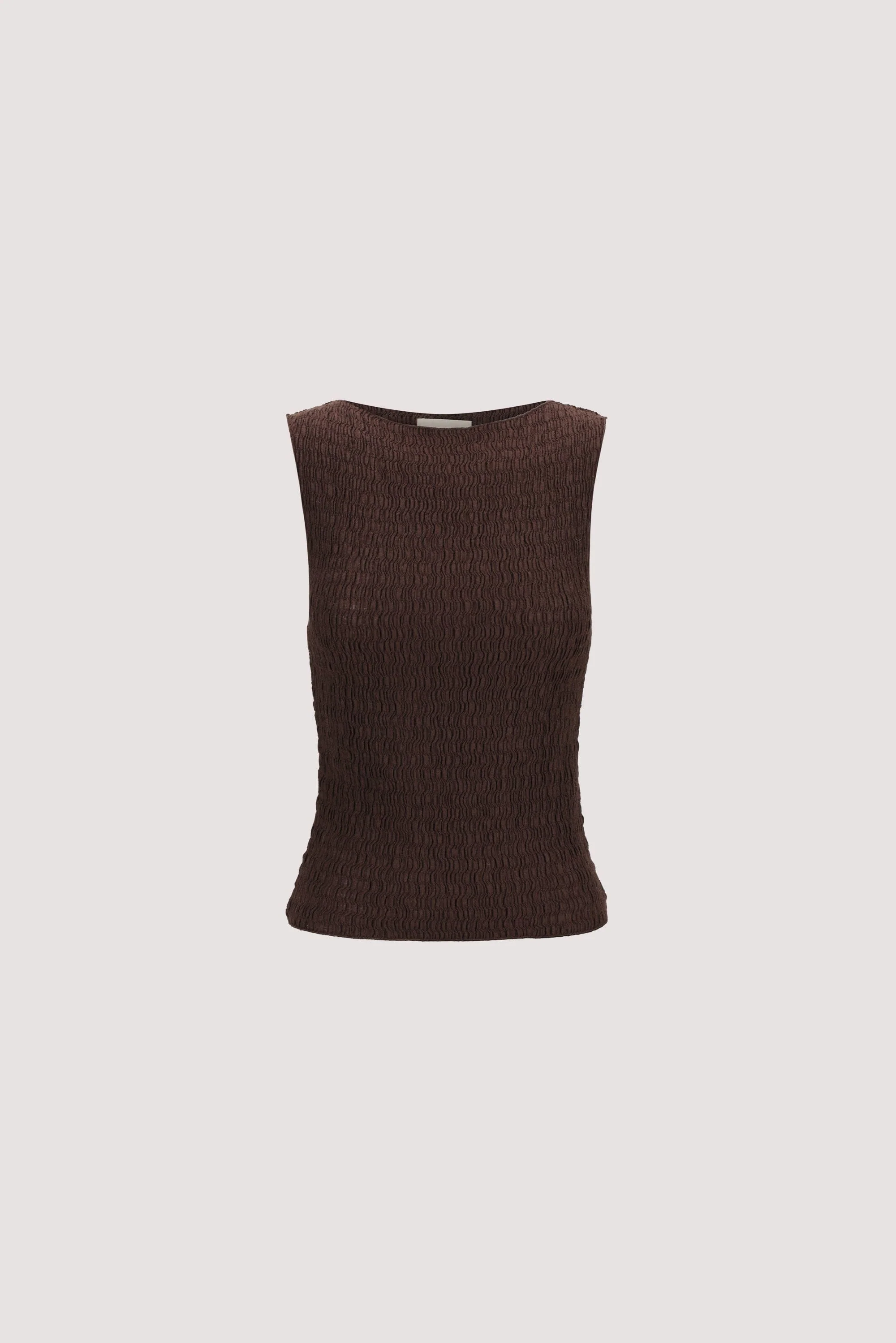 MELISSA CHOCOLATE SLEEVELESS KNIT TOP - Image 6