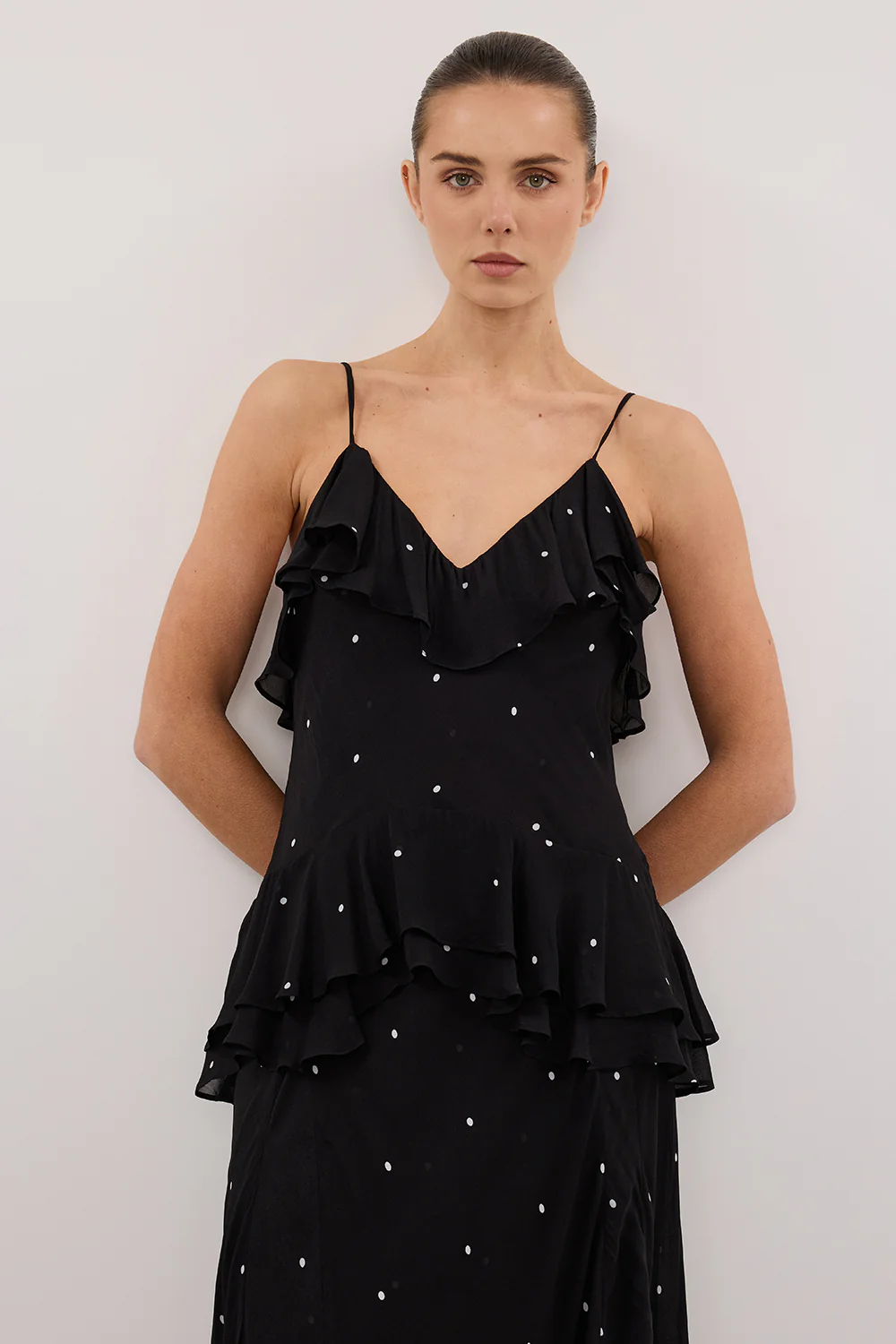 MELROSE BLACK SPOT MAXI DRESS - Image 6