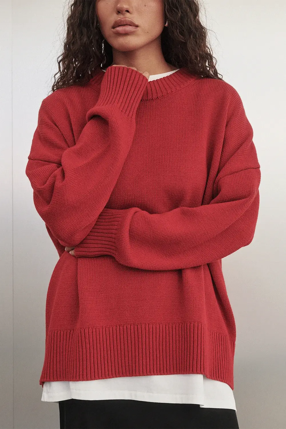 MILA BURNT RED CREW NECK KNIT JUMPER - Image 9
