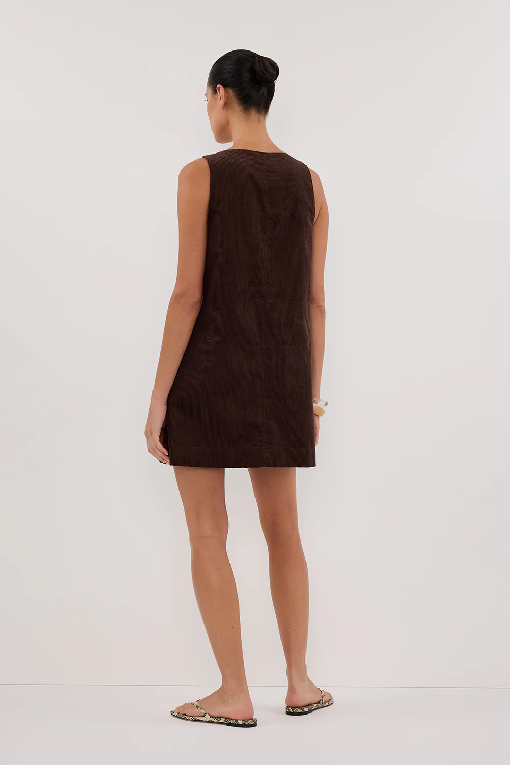 MILA CHOC COTTON CORDUROY MINI DRESS - Image 4