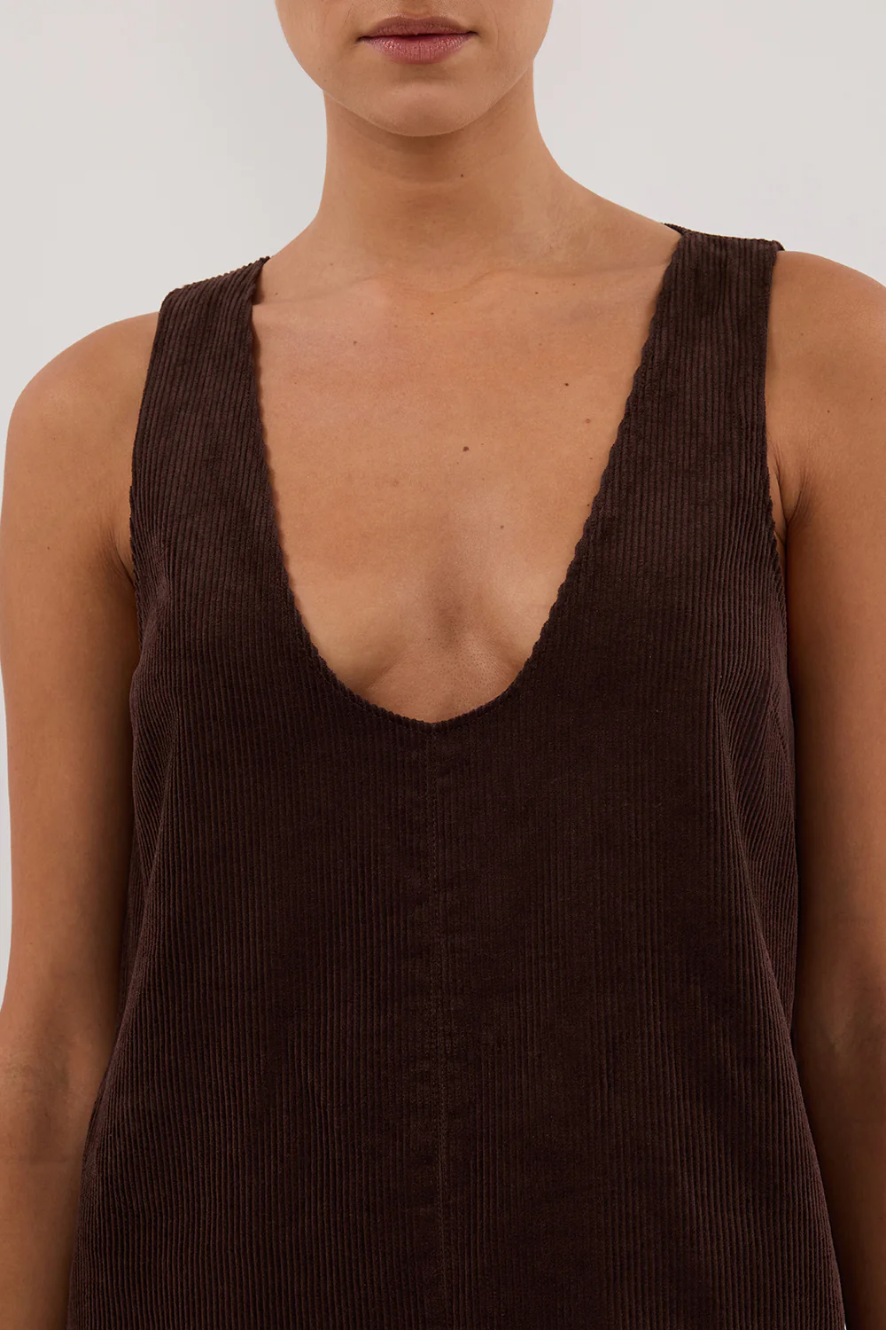 MILA CHOC COTTON CORDUROY MINI DRESS - Image 5