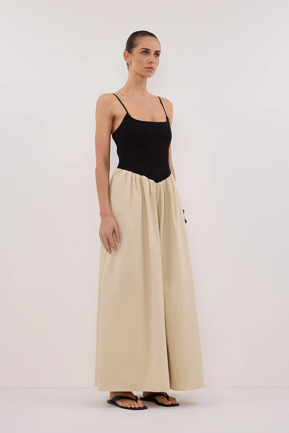 MILANO BLACK AND STONE MIDI DRESS - Image 3