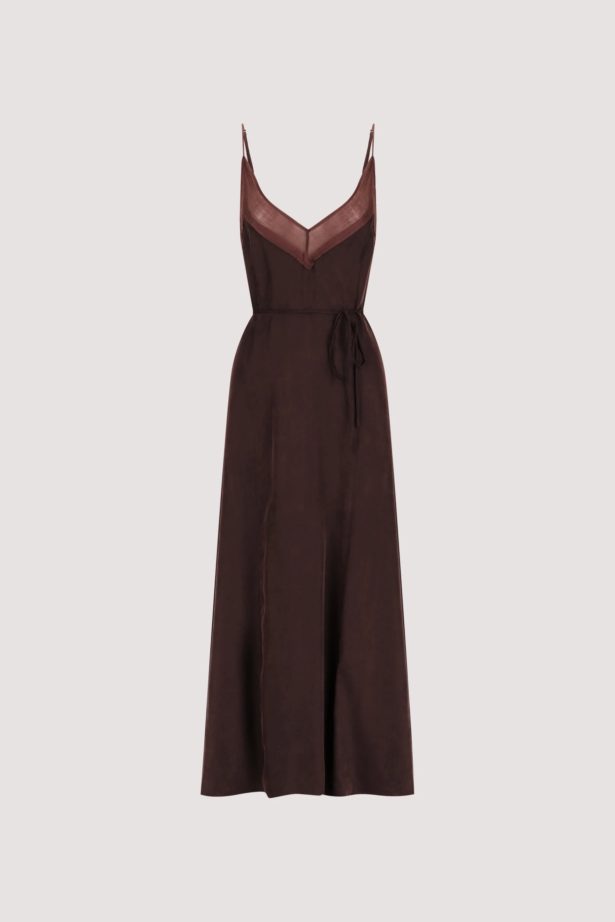 MILLIE WALNUT CUPRO SLEEVELESS MIDI DRESS - Image 6