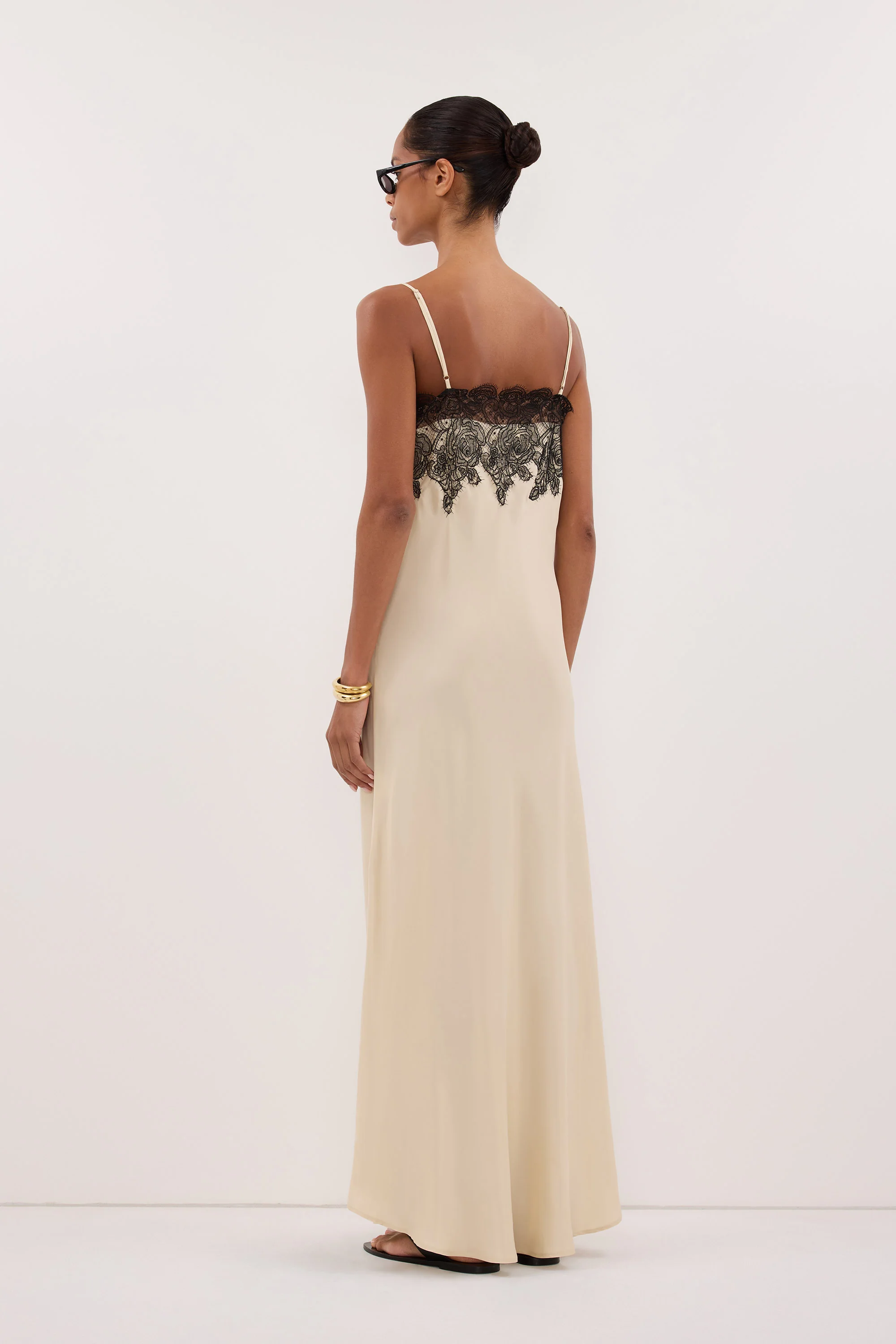MINA STRAW CUPRO LACE MIDI DRESS - Image 5