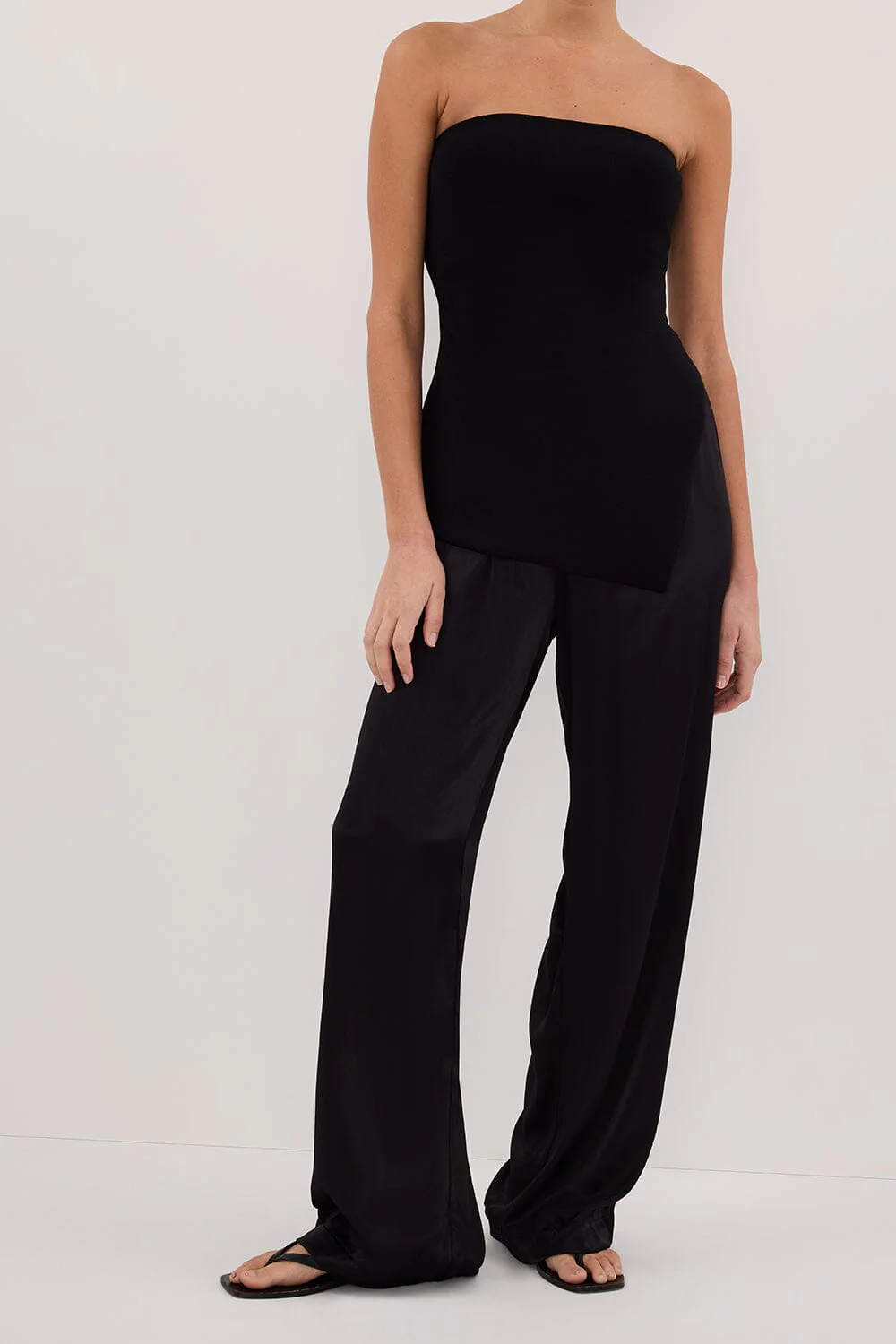 MONICA BLACK SATIN PANT - Image 3