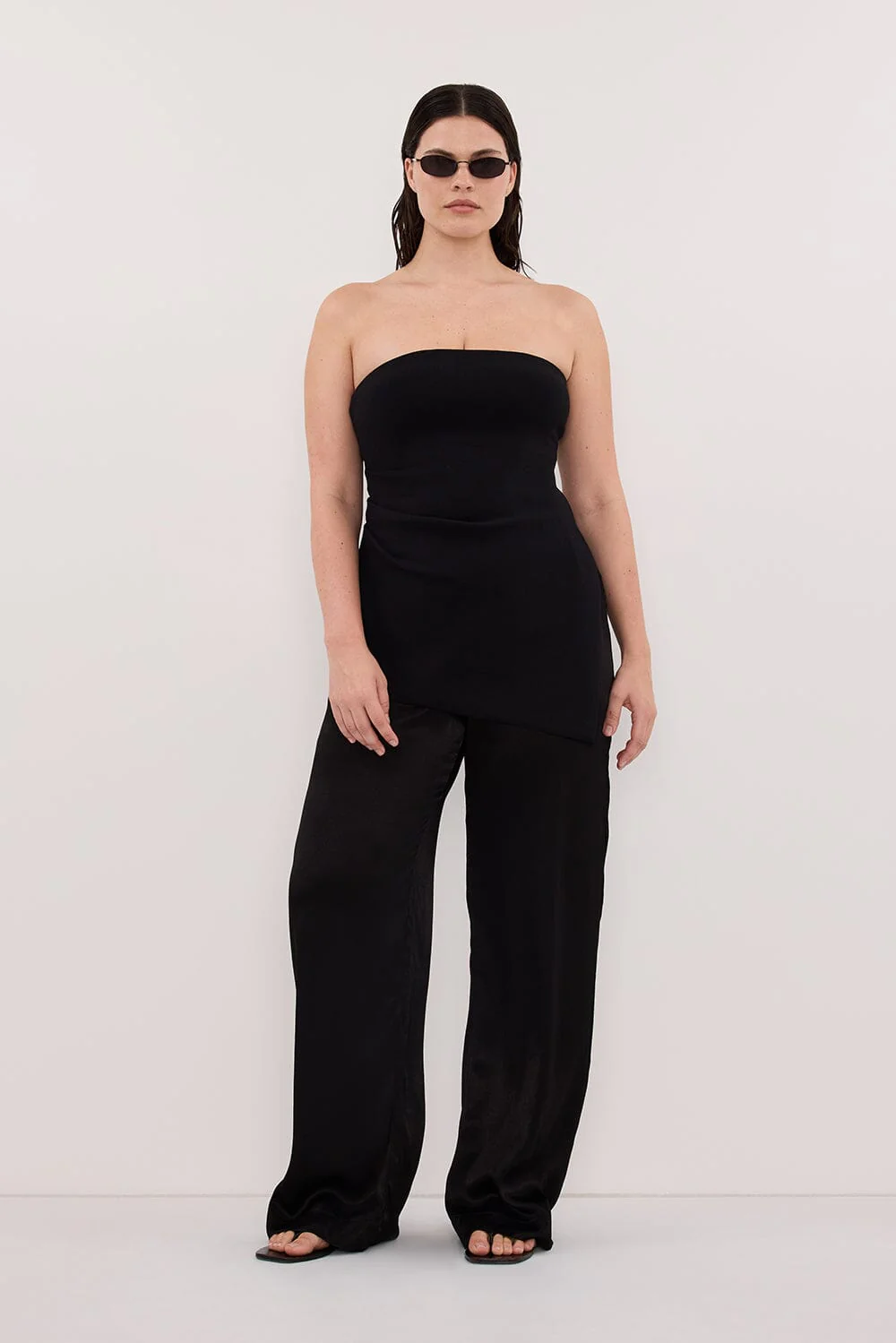 MONICA BLACK SATIN PANT - Image 7