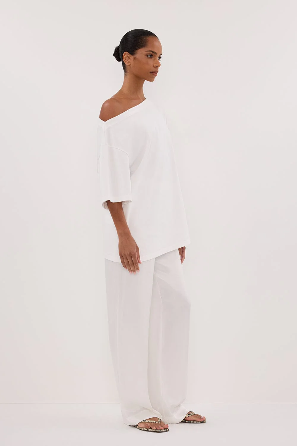 MONICA WHITE SATIN PANT - Image 3