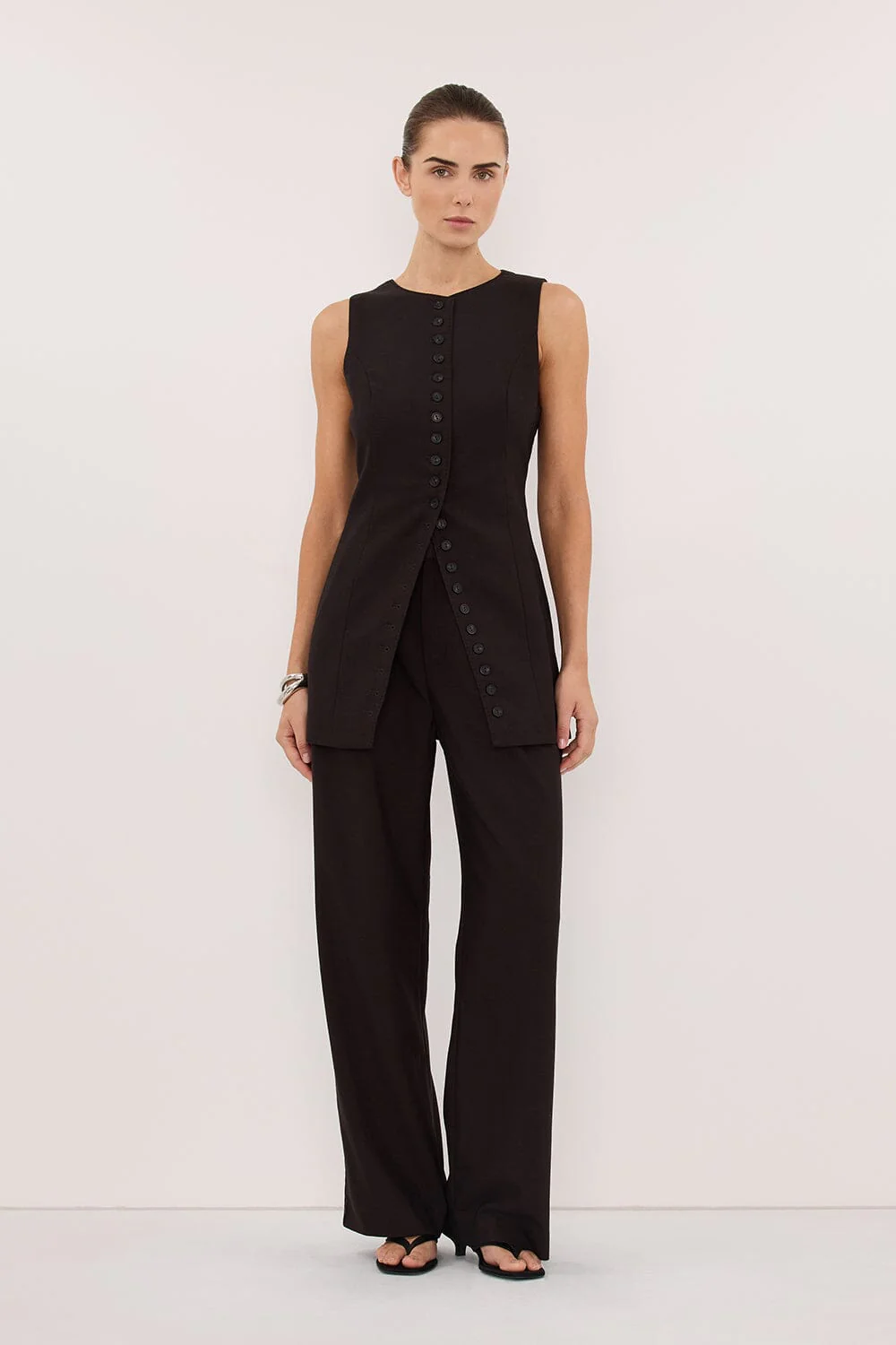 MONIQUE PEAT CHOC TAILORED VEST - Image 6