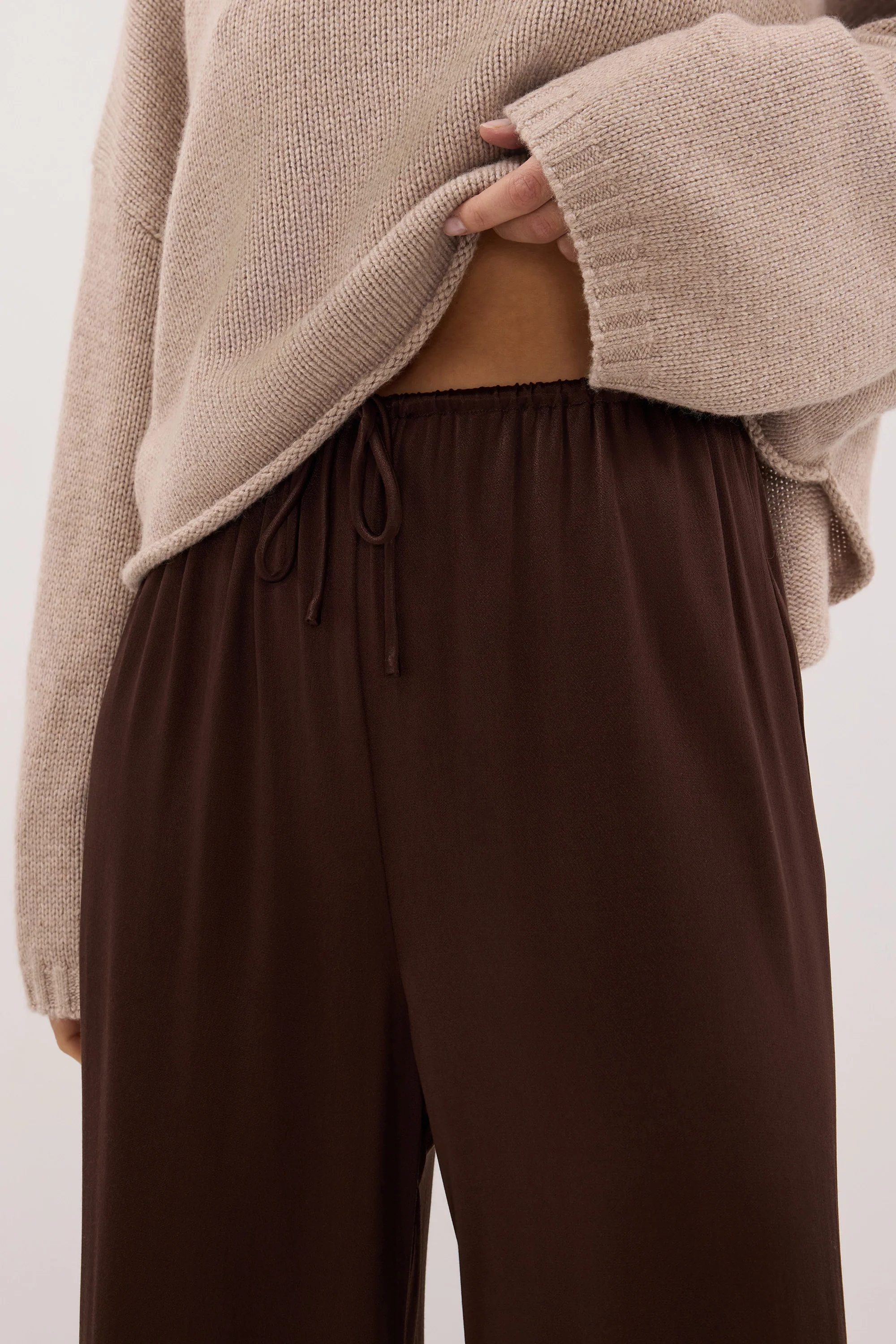 MYA BITTER CHOC SATIN PANT - Image 5