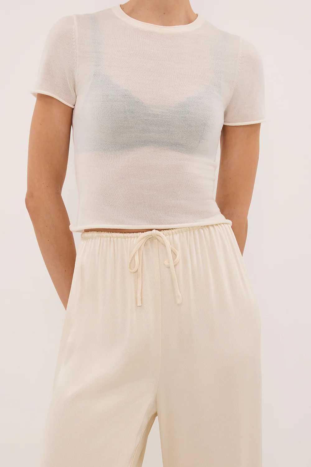 MYA CREAM SATIN PANT - Image 5