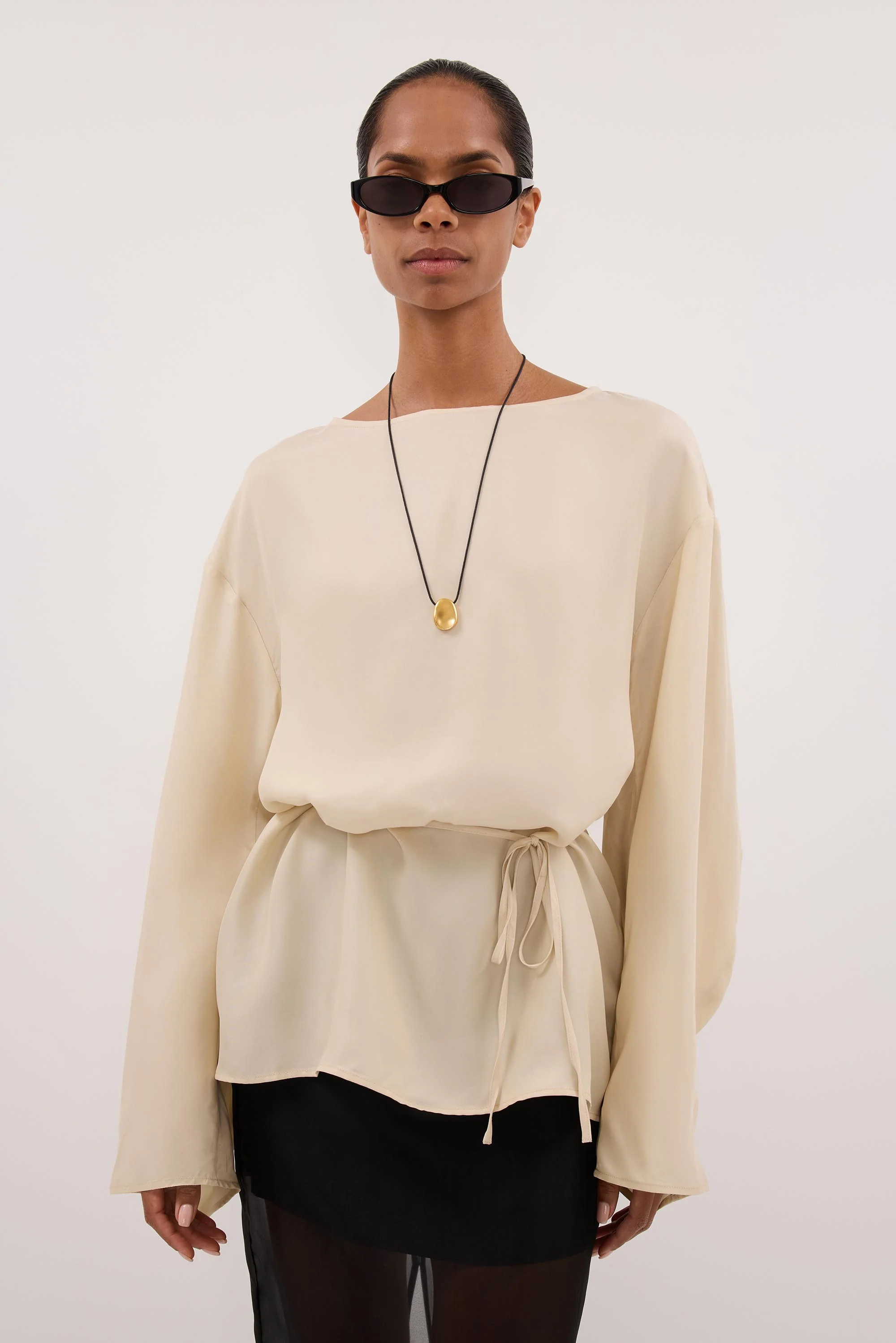 MYLAH STRAW CUPRO COCOON TOP - Image 2