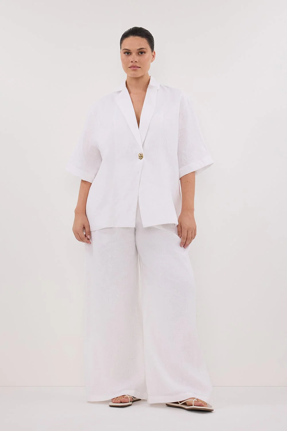 NALA WHITE LINEN RESORT SHIRT - Image 6