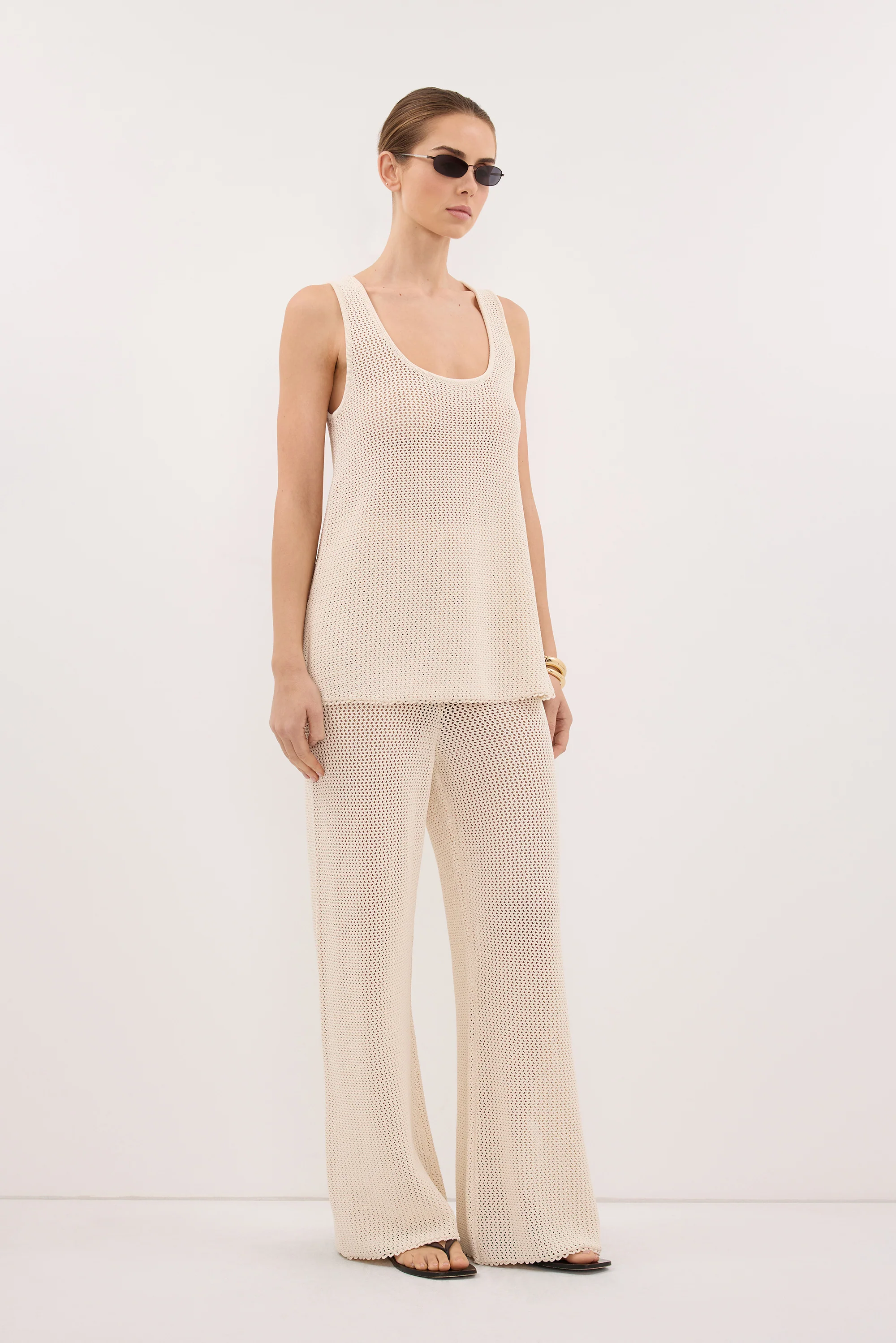 NALIA NATURAL OPEN KNIT SCOOP TANK - Image 3