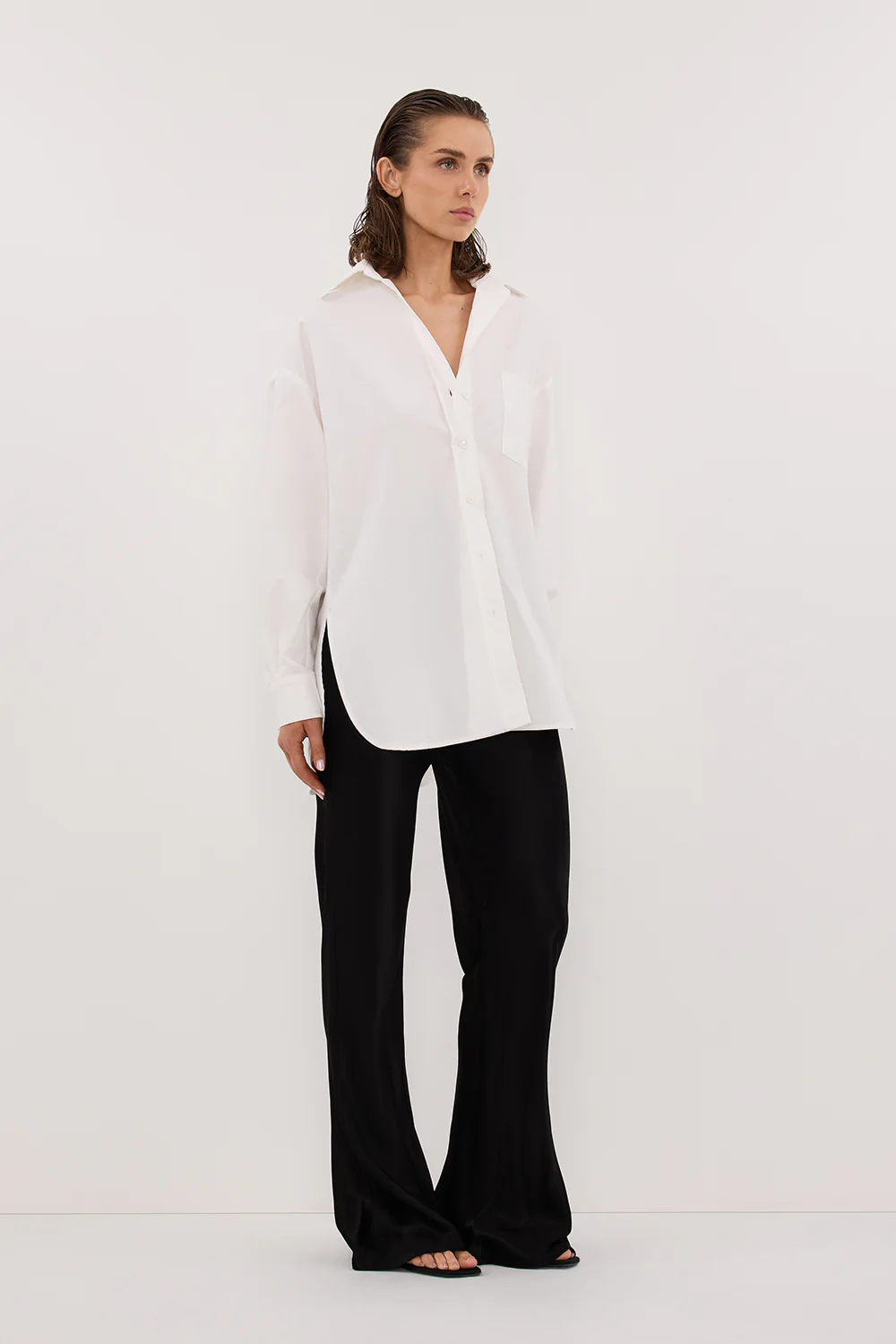 NIKKI BLACK SATIN BIAS PANT - Image 4