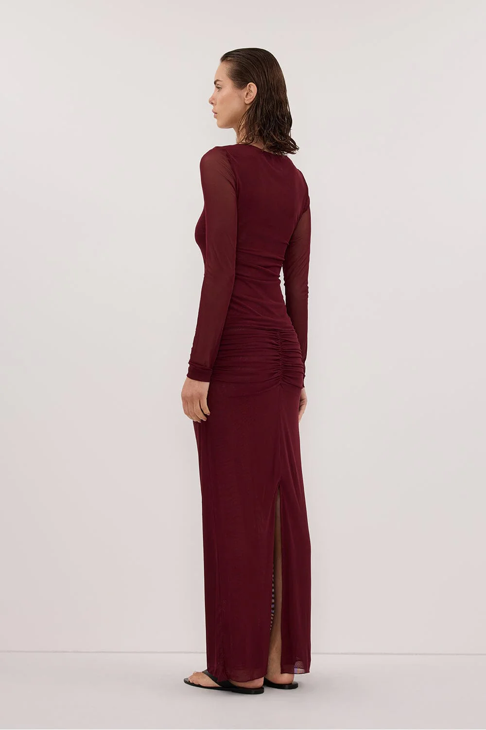 NYRA WINE COLUMN MIDI SKIRT - Image 4