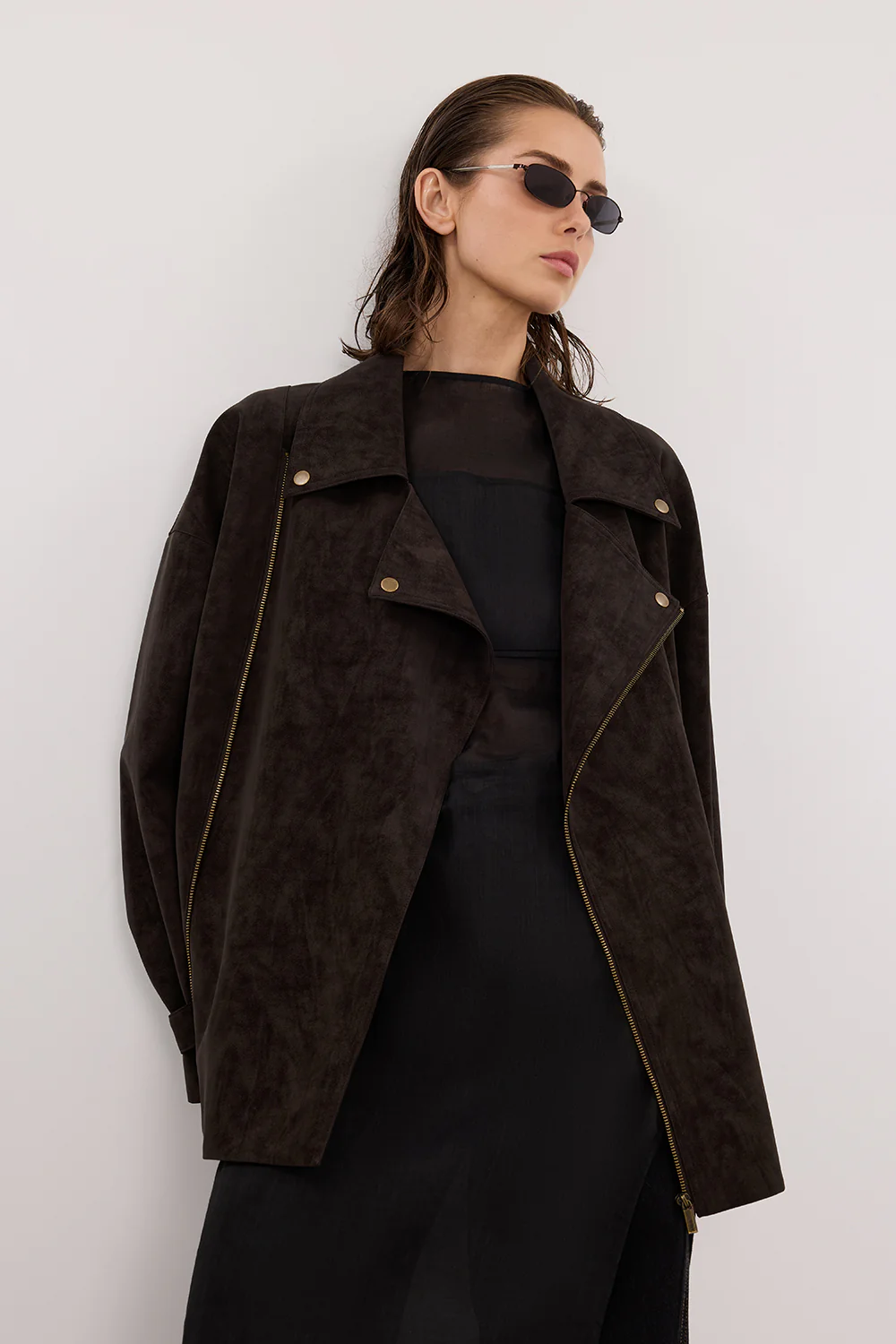 OAKLAND CHOC OVERSIZED FAUX SUEDE JACKET - Image 2