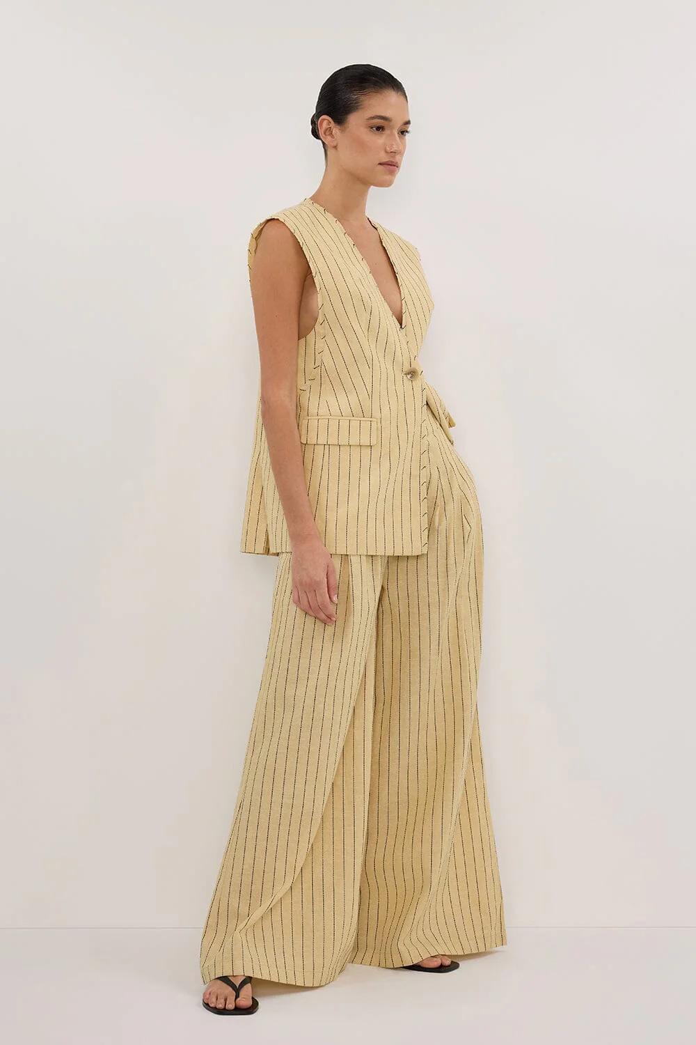 OLLIE DUNE STRIPE WIDE LEG PANT - Image 4