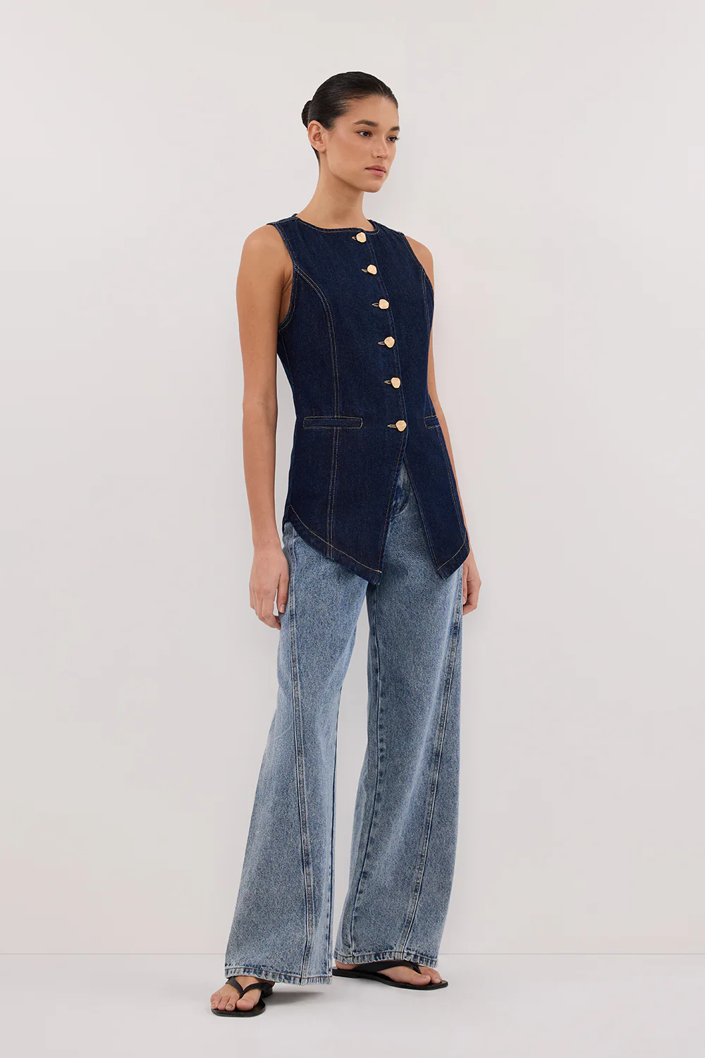 OLLY INDIGO DENIM VEST - Image 3