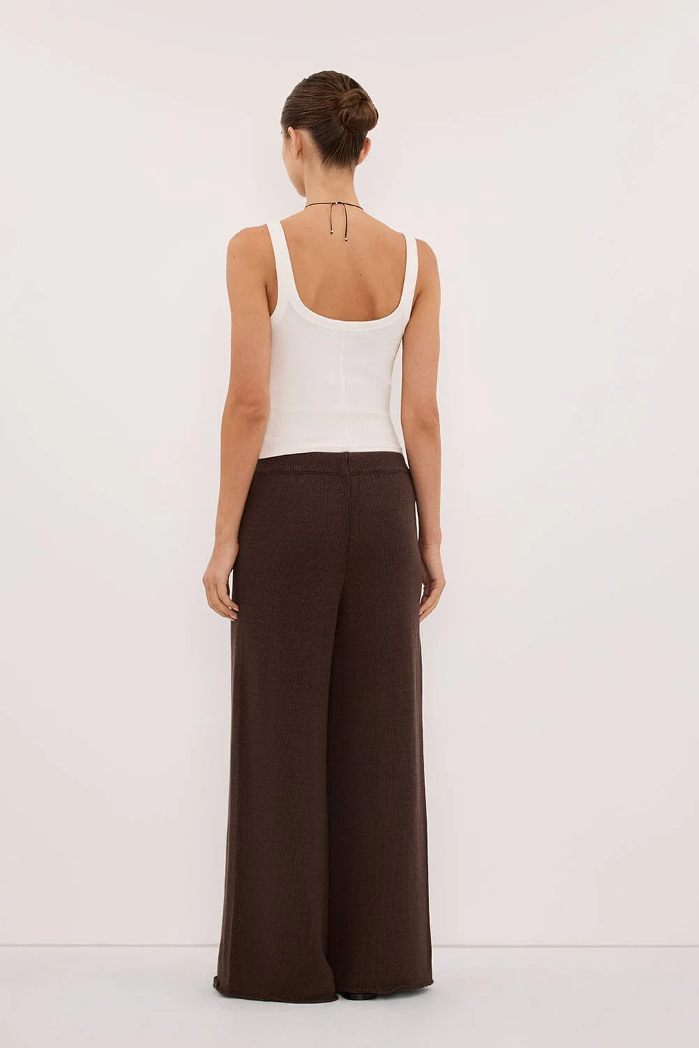 ORIA BURNT CHOC COTTON KNIT PANT - Image 7