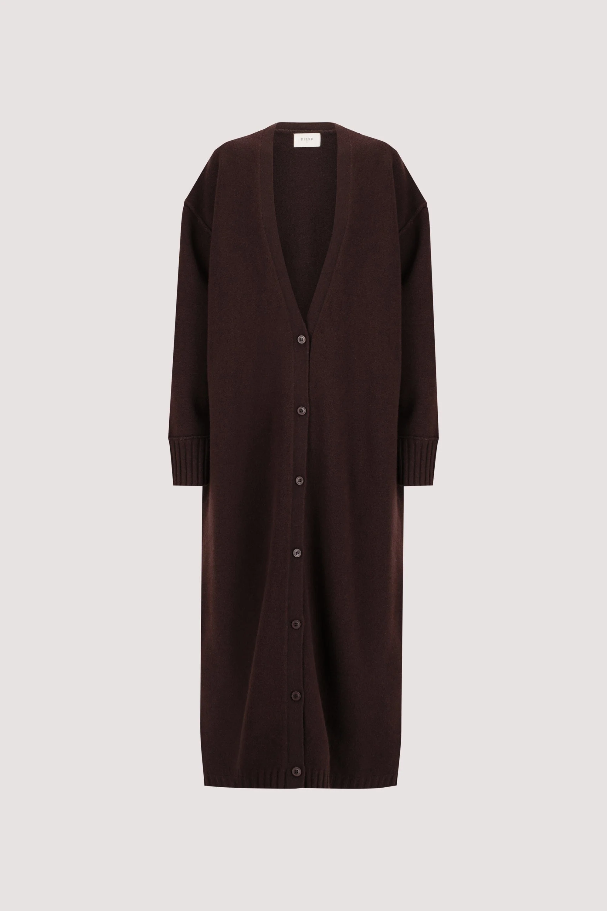 PAIGE CHOC LONGLINE WOOL KNIT COAT - Image 7