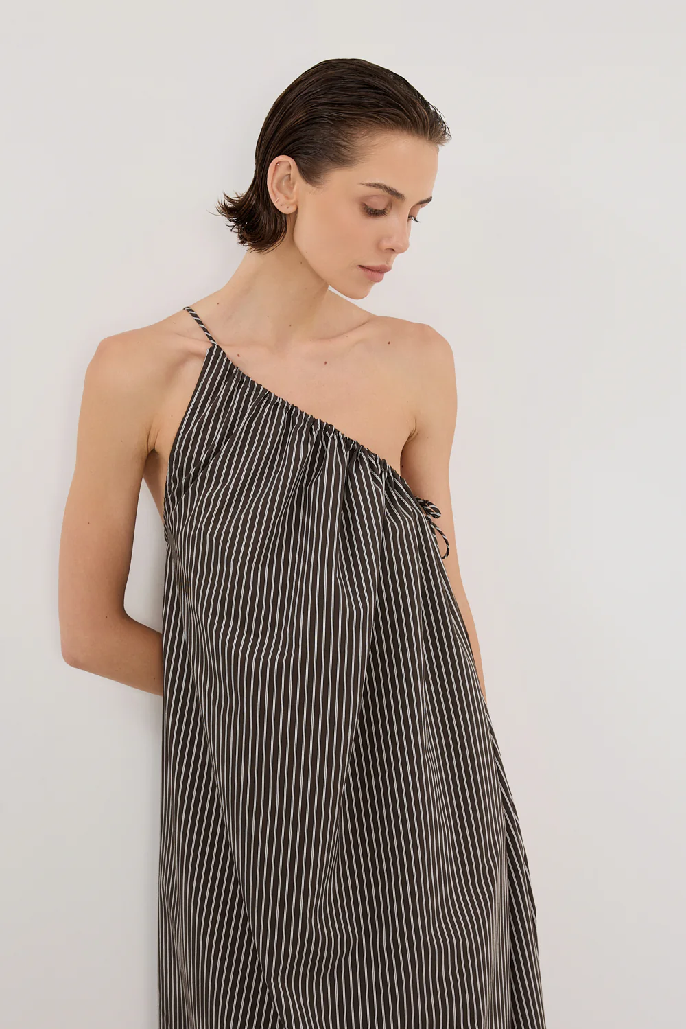 PALMA BITTER CHOC SILK BLEND MIDI DRESS - Image 2
