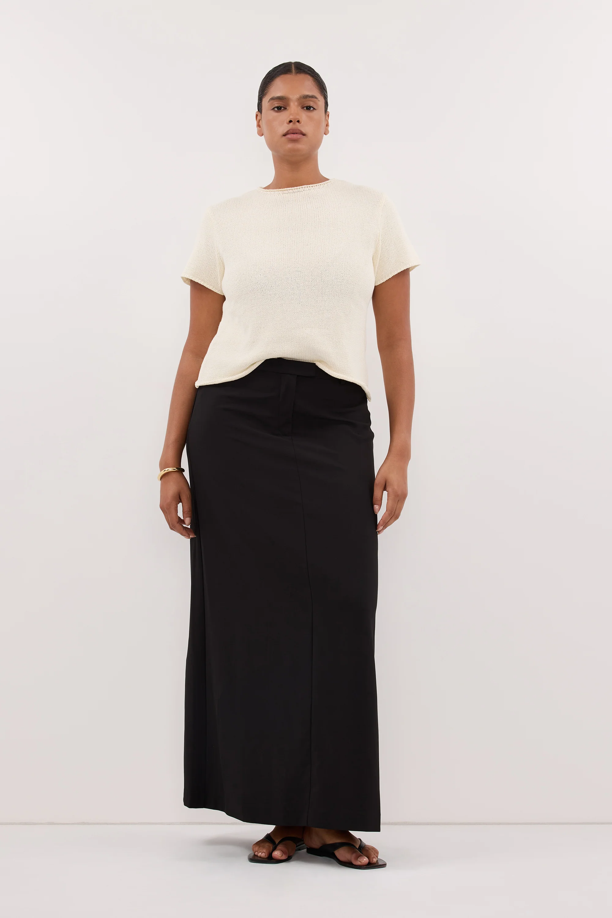PARKER BLACK TAILORED MAXI SKIRT - Image 5
