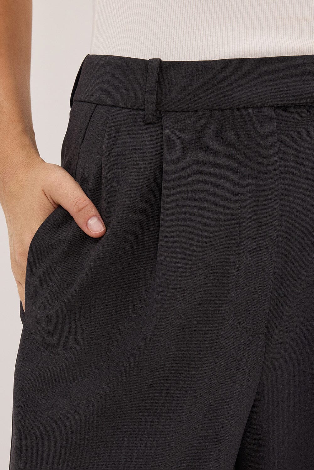 PARKER DARK GREY TAILORED WIDE LEG PANT - Image 5
