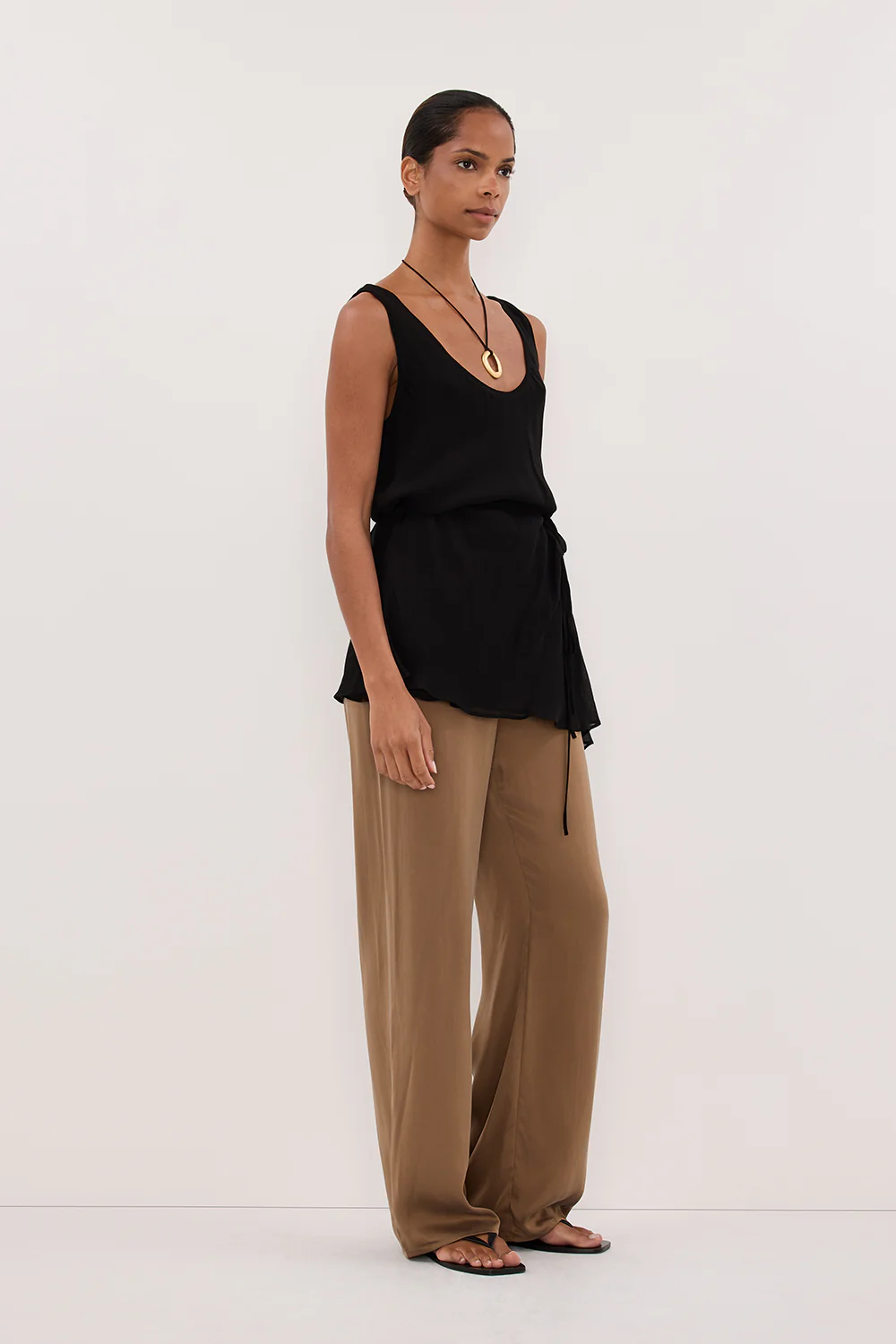 PERCY CHESTNUT SILK PANT - Image 3