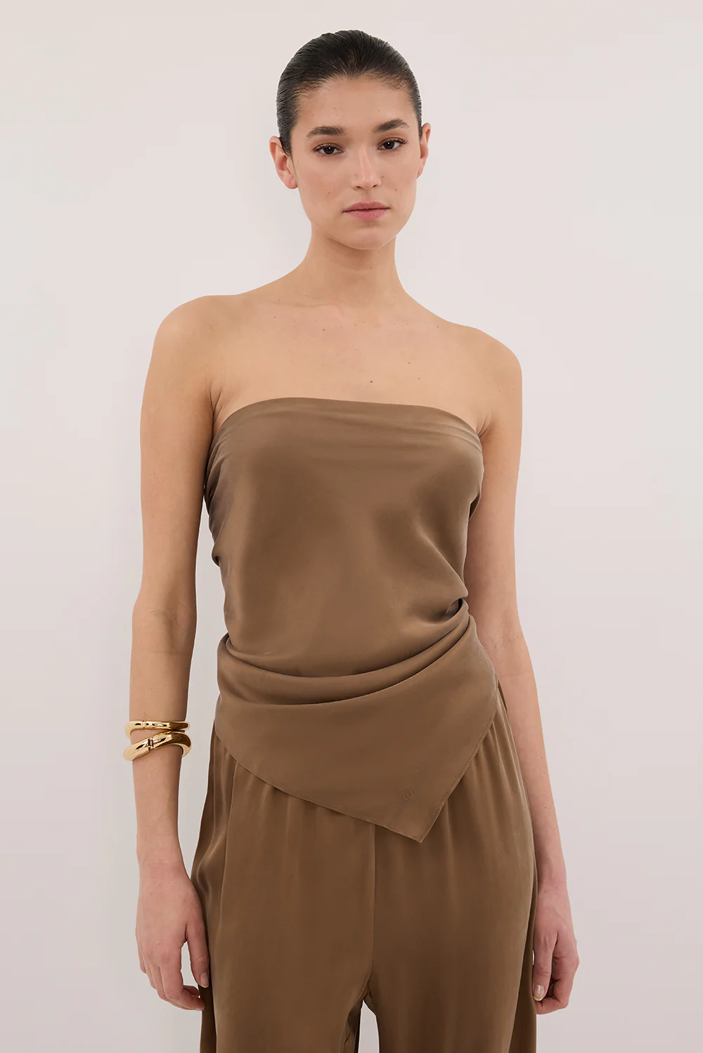 PERCY CHESTNUT SILK SCARF TOP - Image 5