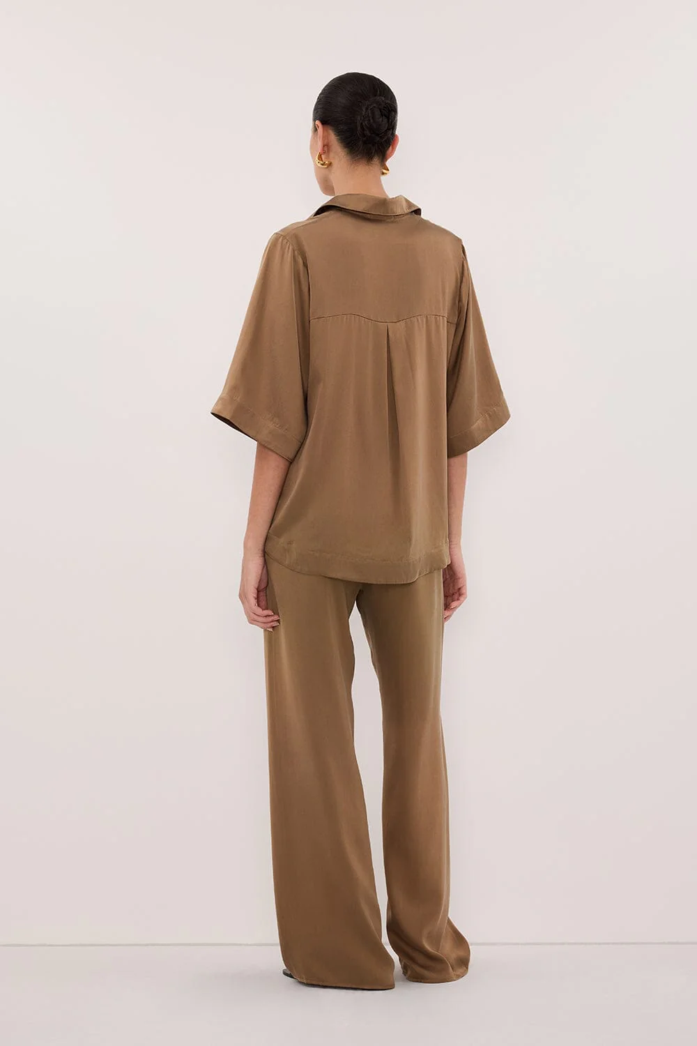 PERCY CHESTNUT SILK SHIRT - Image 4