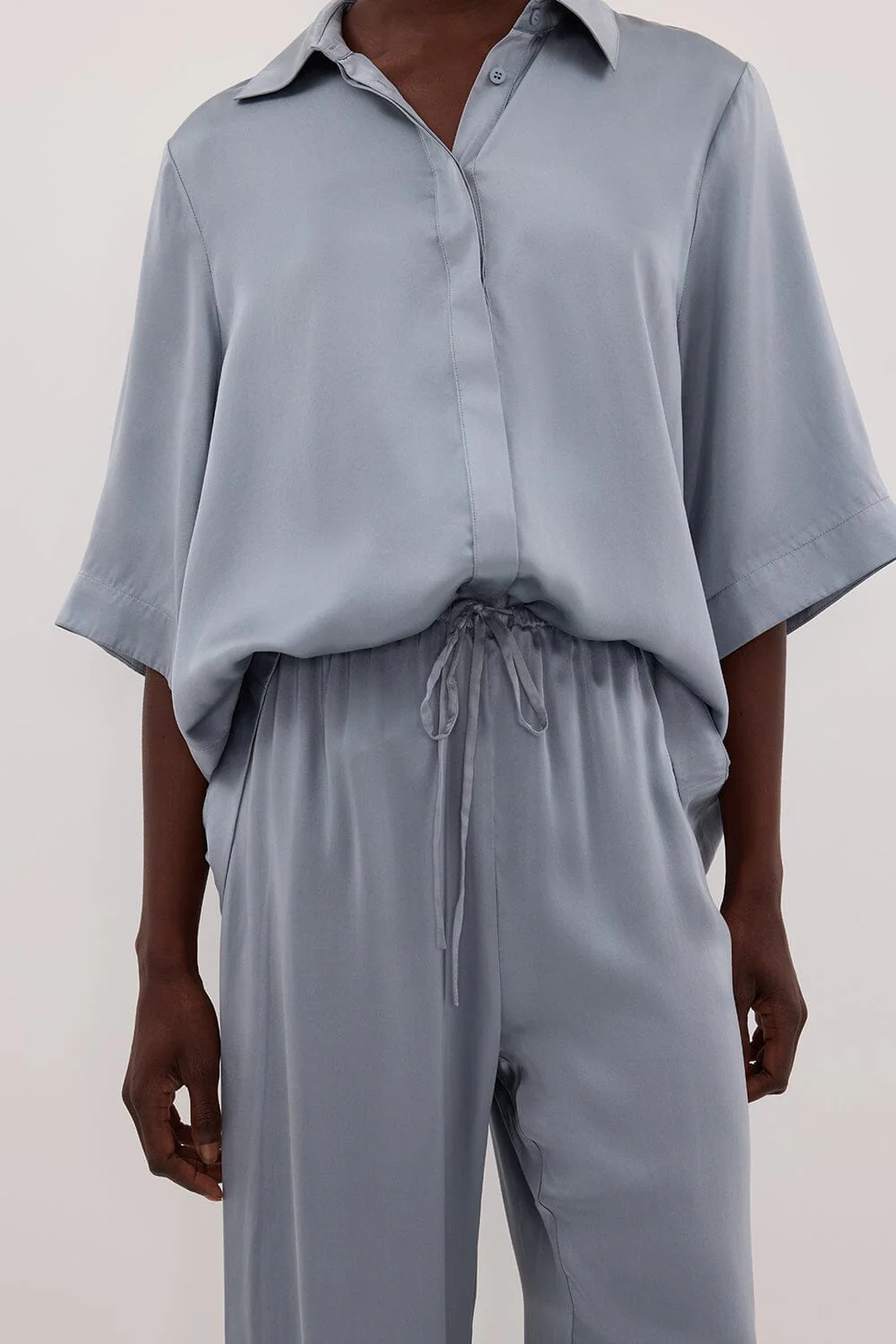 PERCY DUSTY BLUE SILK PANT - Image 6