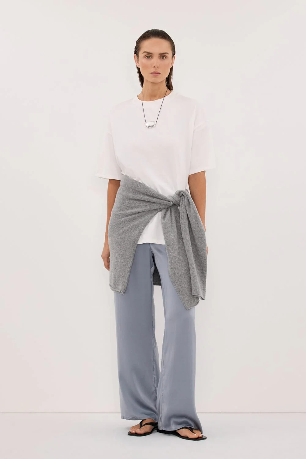 PERCY DUSTY BLUE SILK PANT - Image 7