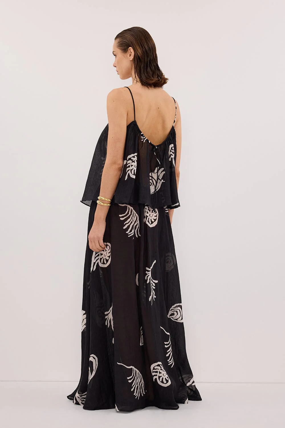 POSITANO BLACK RAMIE MIDI SKIRT - Image 7