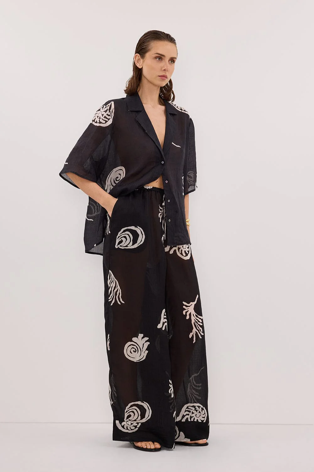 POSITANO BLACK RAMIE PANT - Image 3